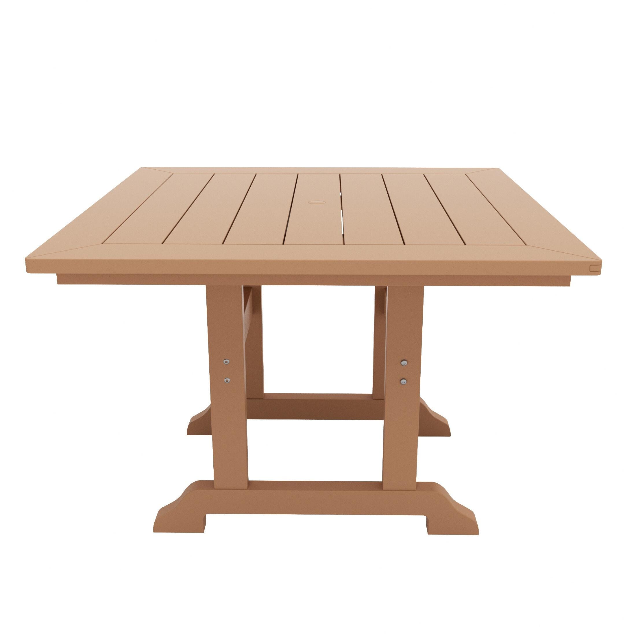 Laguna Outdoor Adirondack Sqaure Table and 4 Chairs, Teak, large