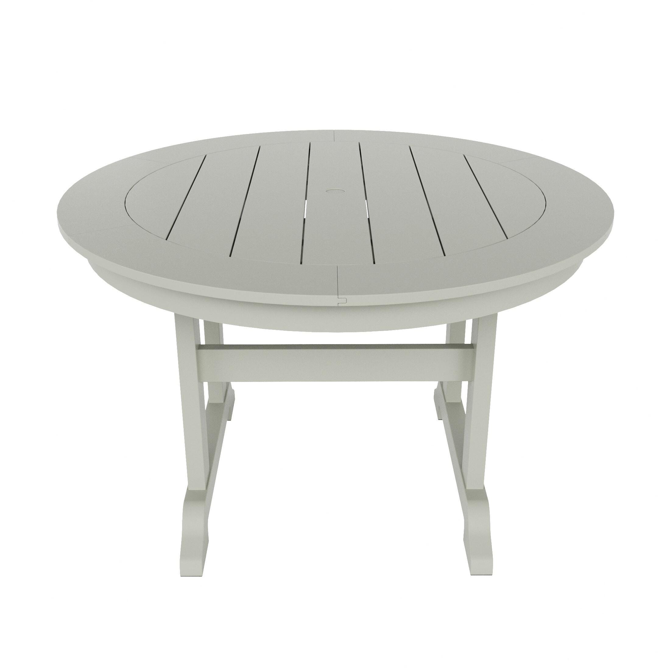 Laguna Outdoor Adirondack Round Table and 4 Chairs, Sand, large