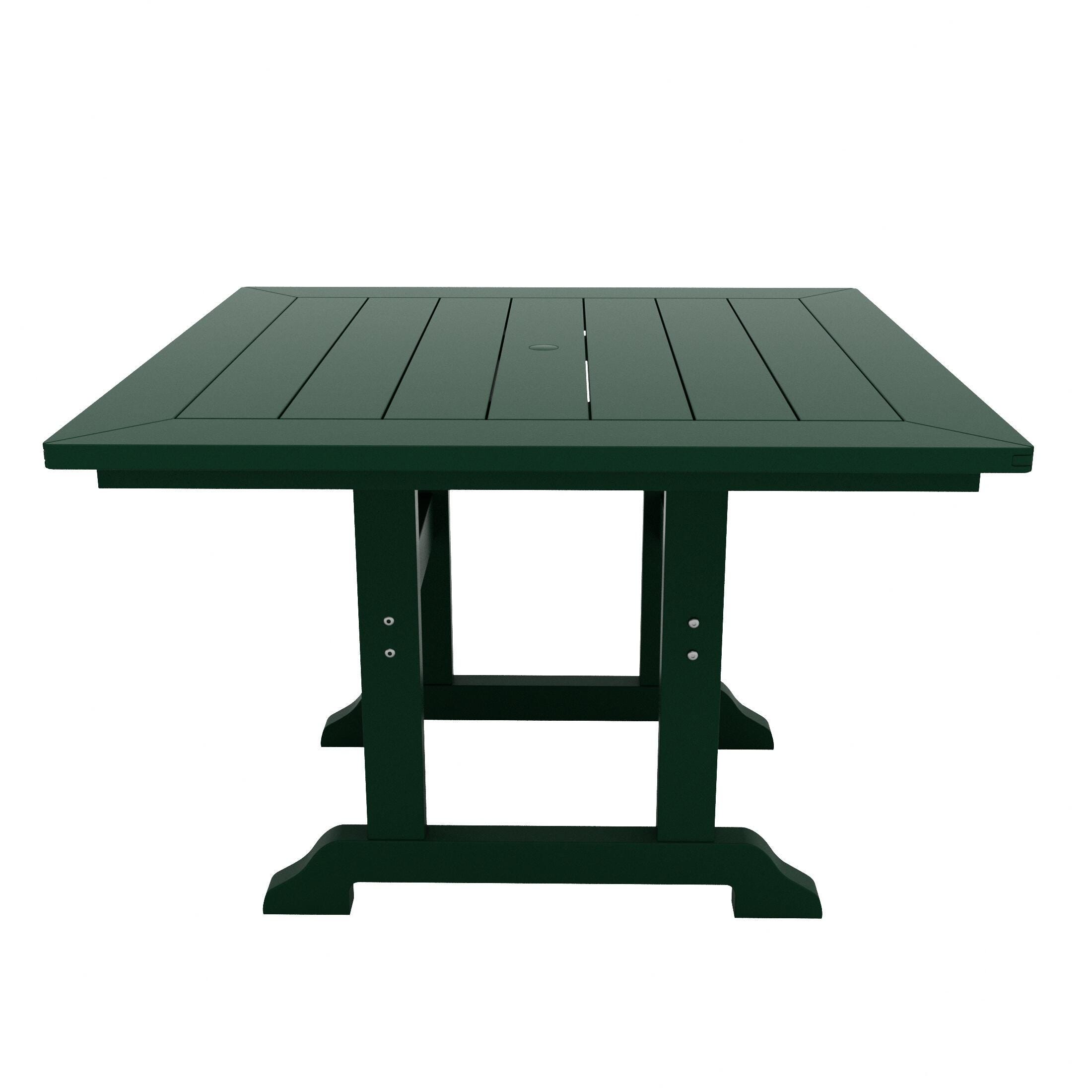 Laguna Outdoor Adirondack Square Table and 4 Chairs, Dark Green, large