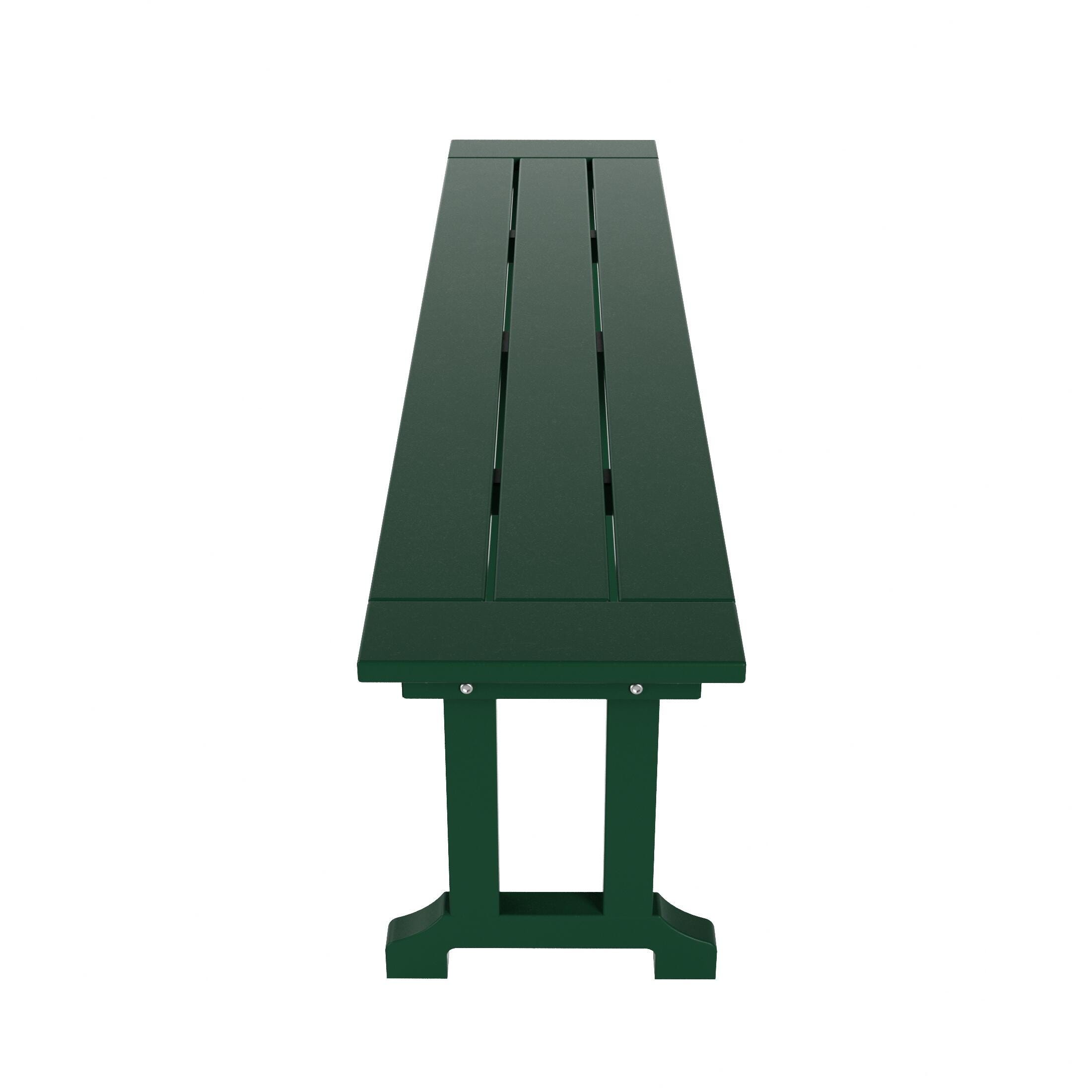 Laguna Outdoor Square Table and 4 Armchairs and Bench, Dark Green, large