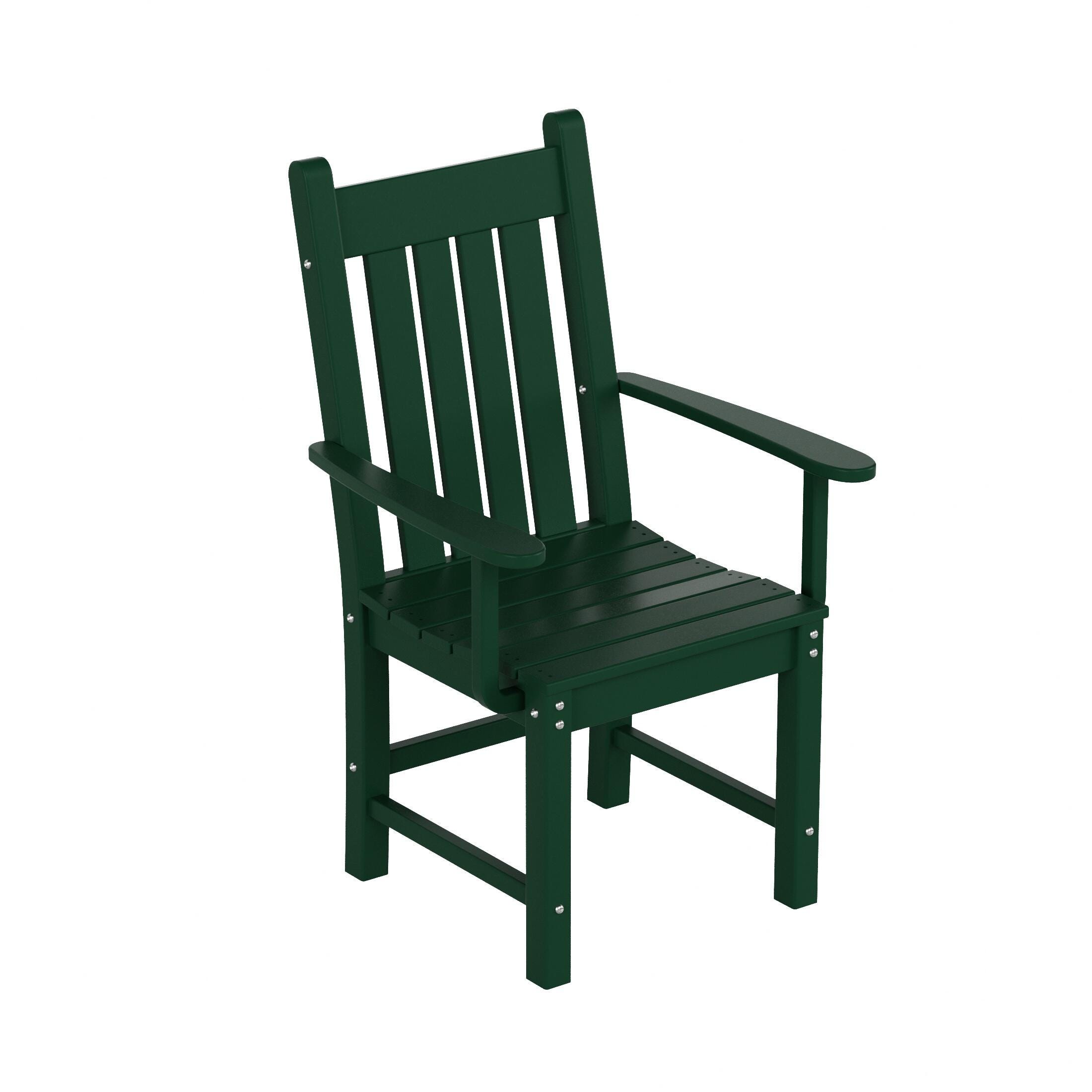 Laguna Outdoor Square Table and 4 Armchairs and Bench, Dark Green, large