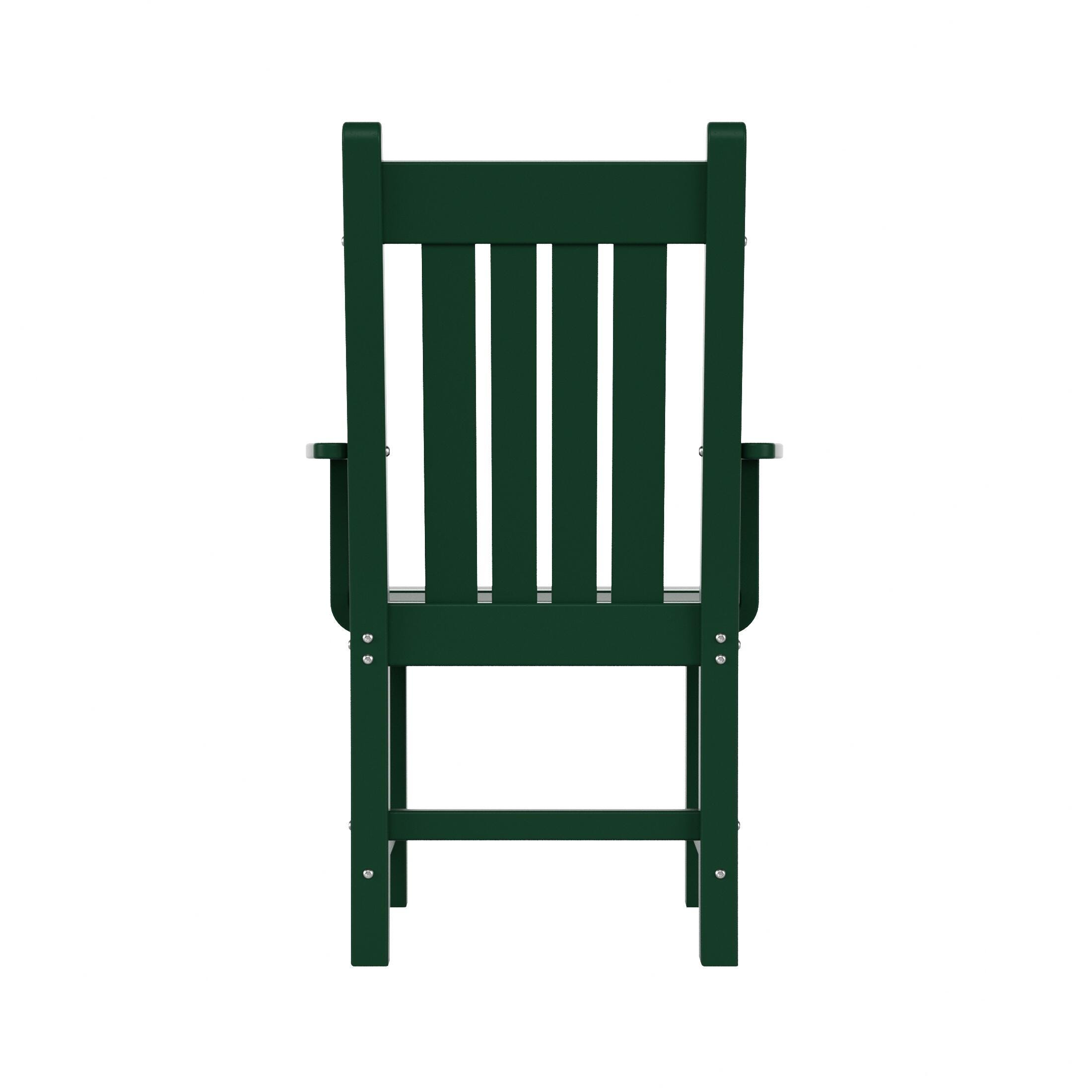 Laguna Outdoor Square Table and 4 Armchairs and Bench, Dark Green, large