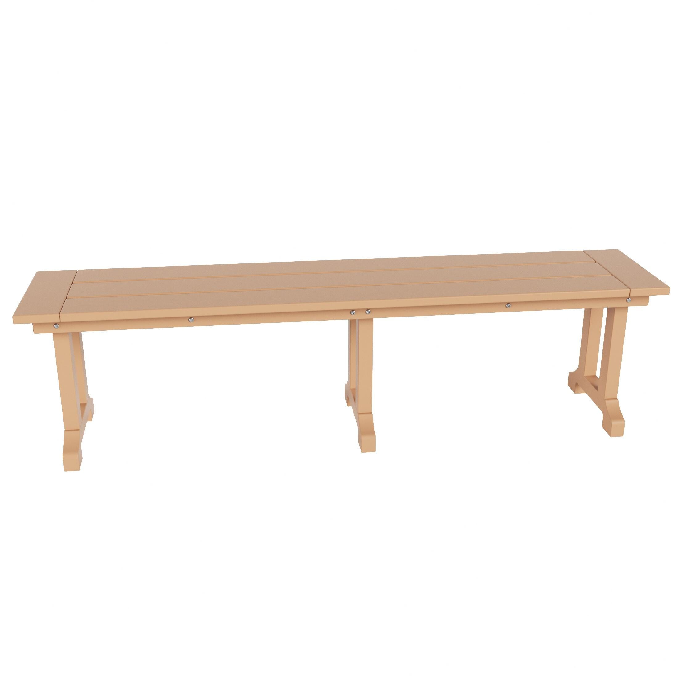 Altura Adirondack Outdoor Rectangle Table and 4 Chairs and Bench, Teak, large