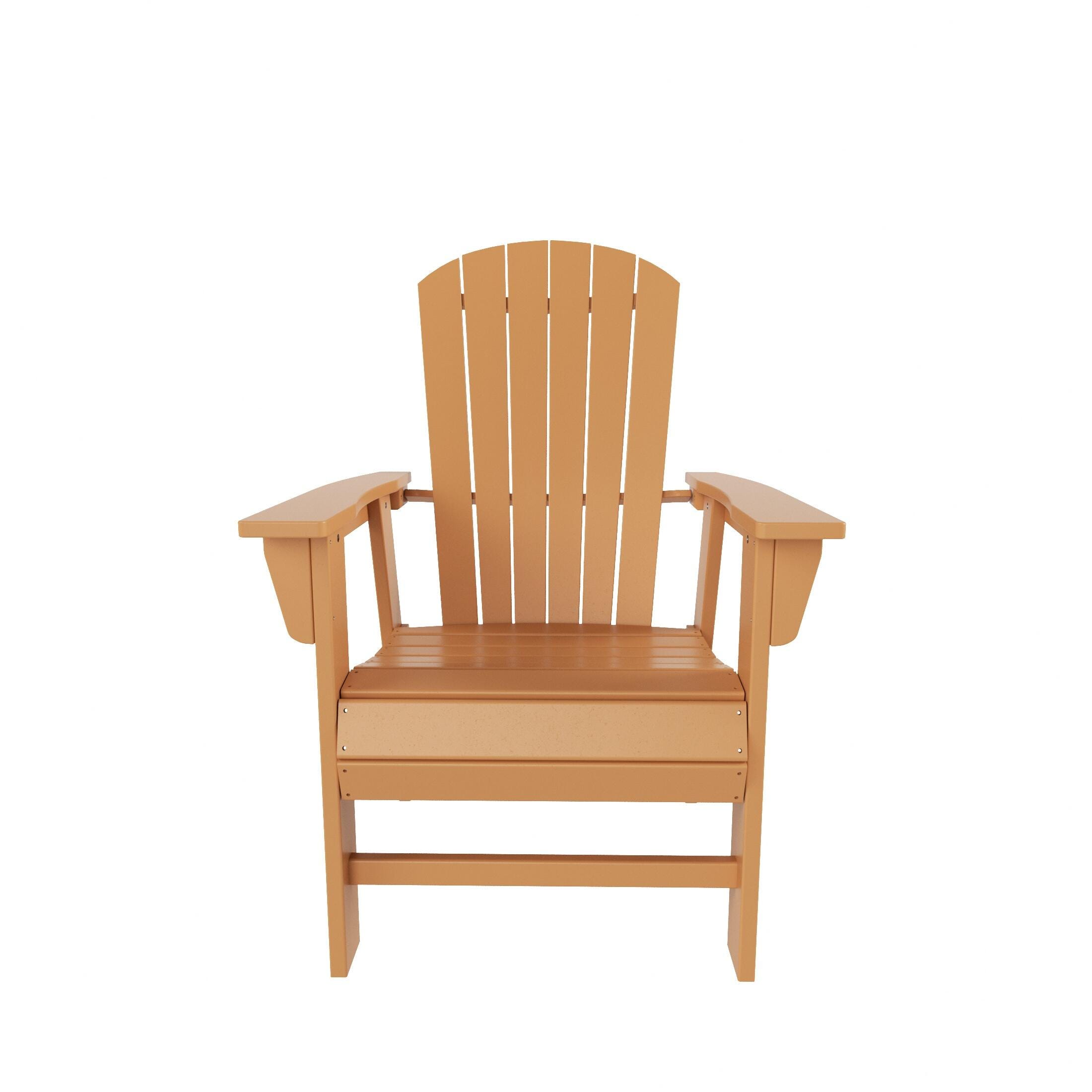 Altura Adirondack Outdoor Rectangle Table and 4 Chairs and Bench, Teak, large