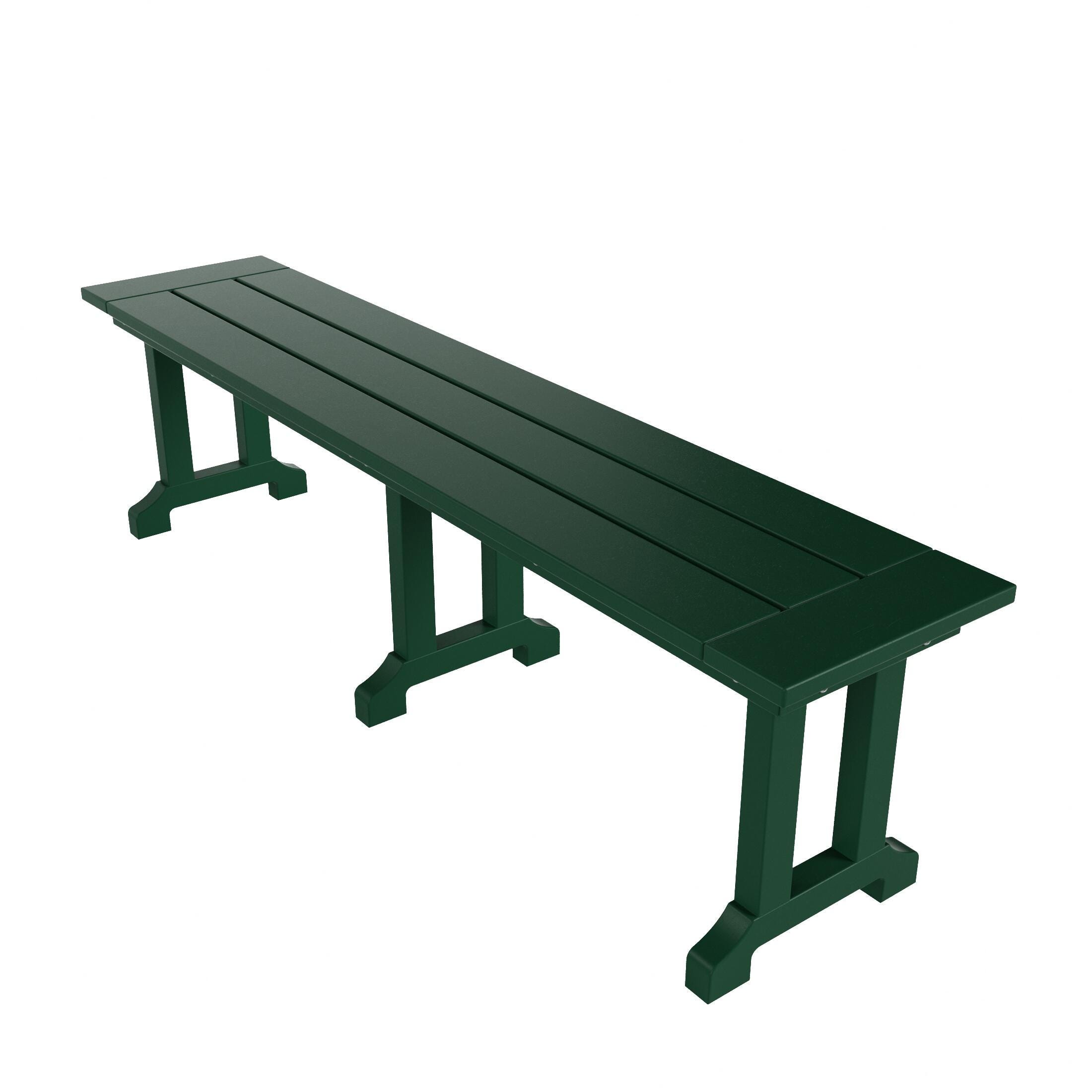 Altura Adirondack Outdoor Rectangle Table and 4 Chairs and Bench, Dark Green, large