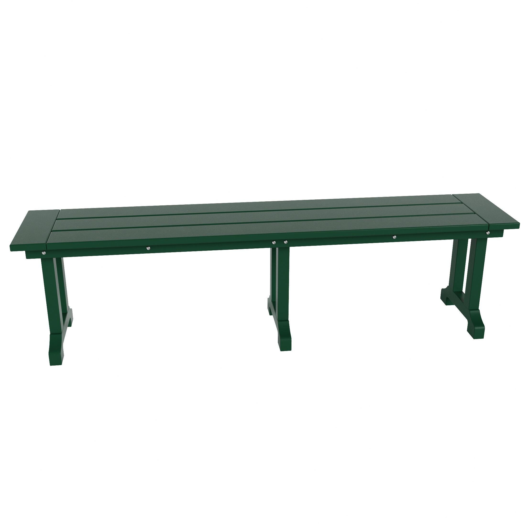 Altura Adirondack Outdoor Rectangle Table and 4 Chairs and Bench, Dark Green, large