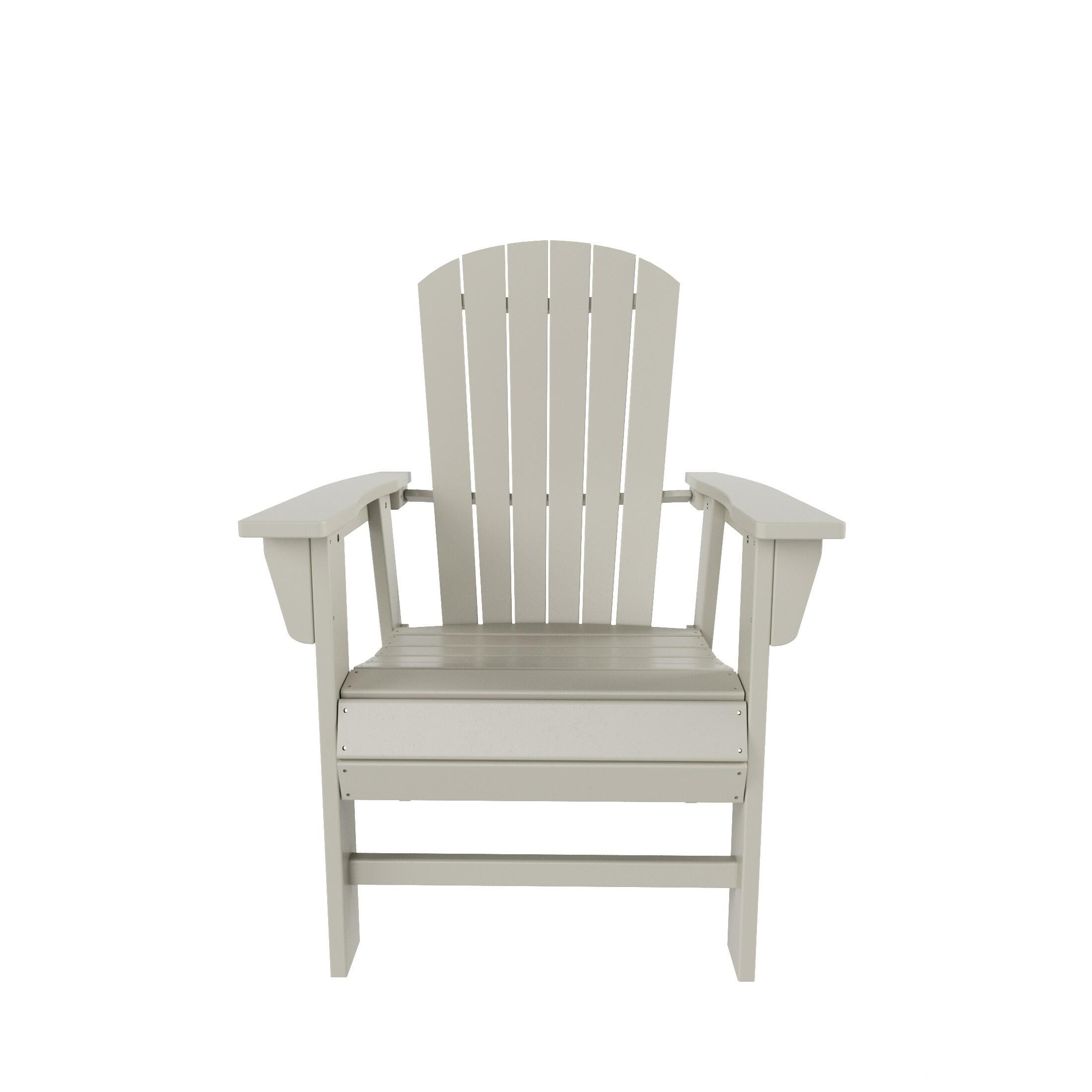 Altura Adirondack Outdoor Rectangle Table and 4 Chairs and Bench, Sand, large