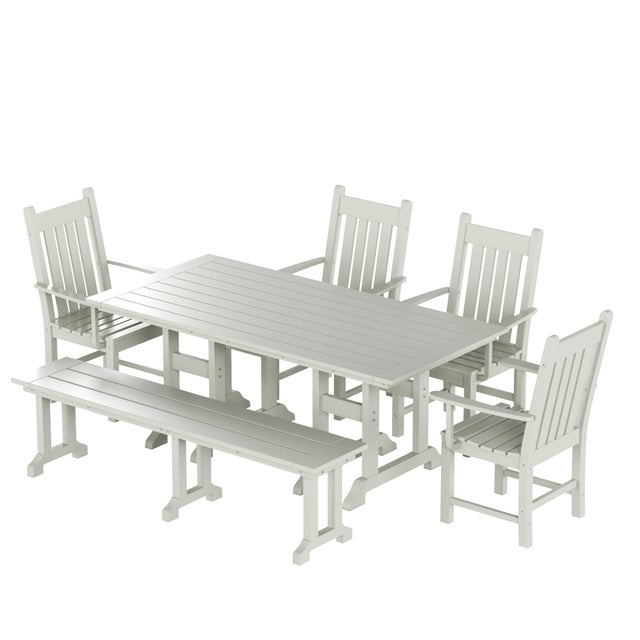 Laguna Outdoor Square Table and 4 Armchairs and Bench