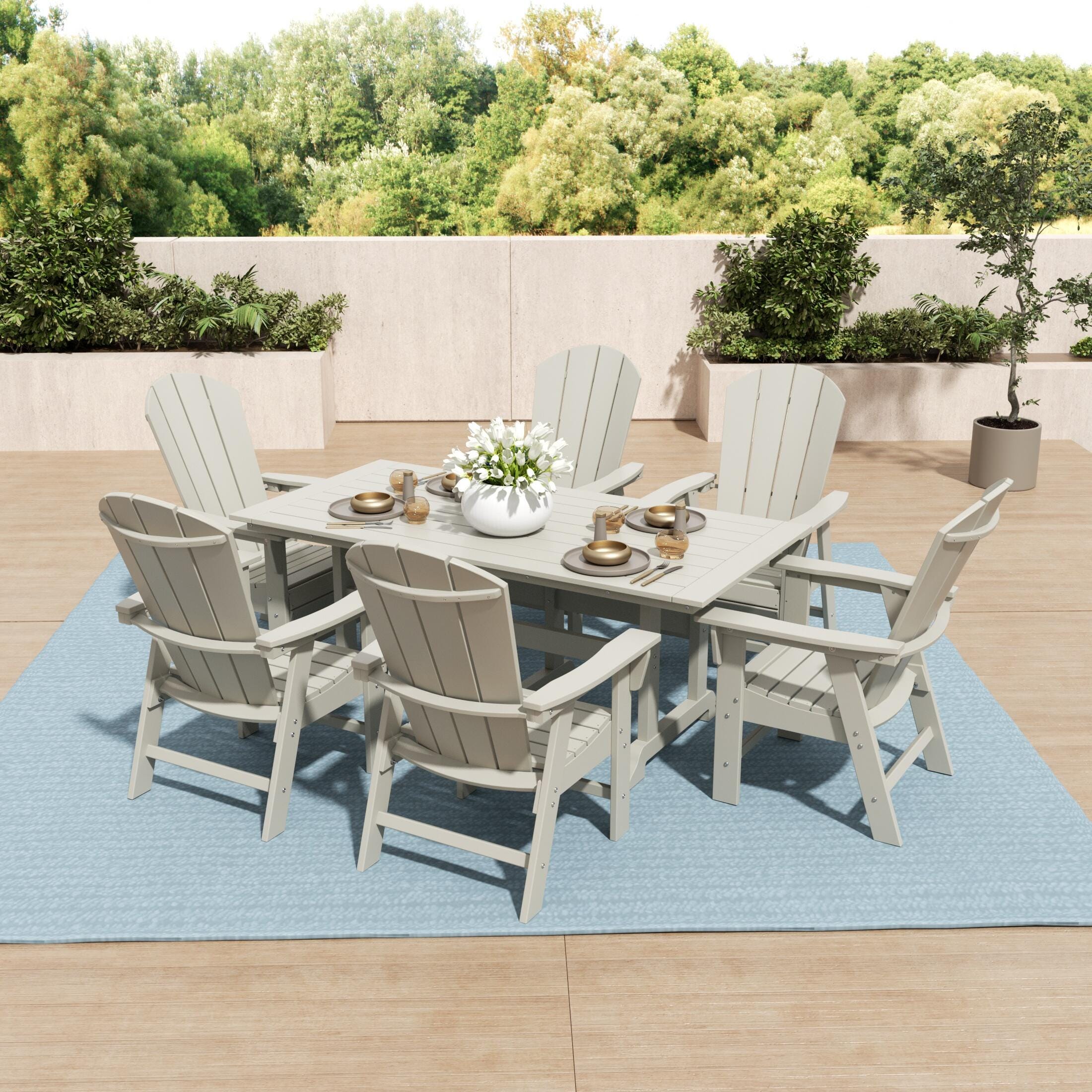 Laguna Outdoor Adirondack Dining Table and 6 Chairs | Ashley
