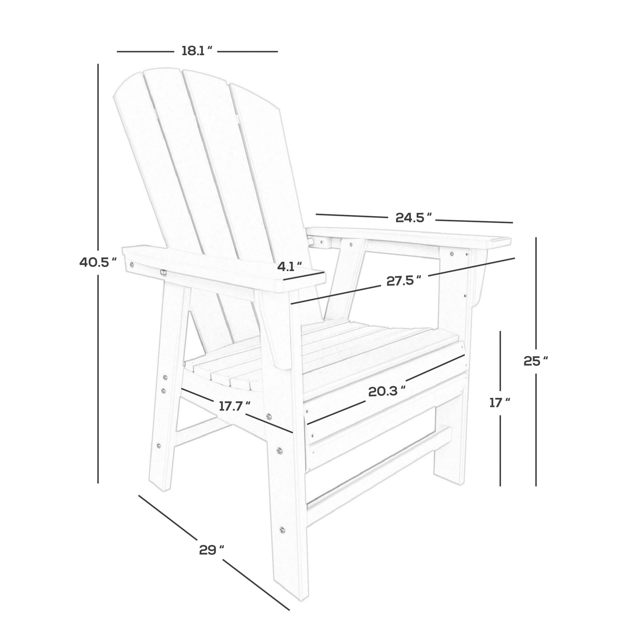 Laguna Outdoor Adirondack Dining Table and 6 Chairs, Sand, large