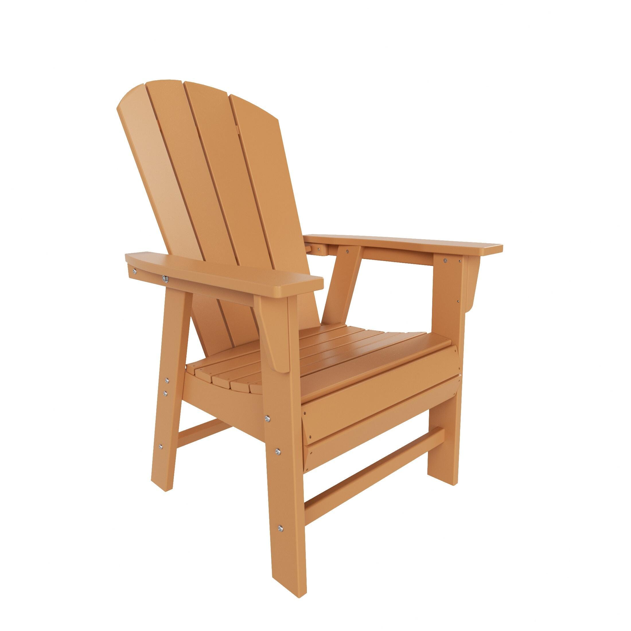 Laguna Outdoor Adirondack Dining Table and 6 Chairs, Teak, large