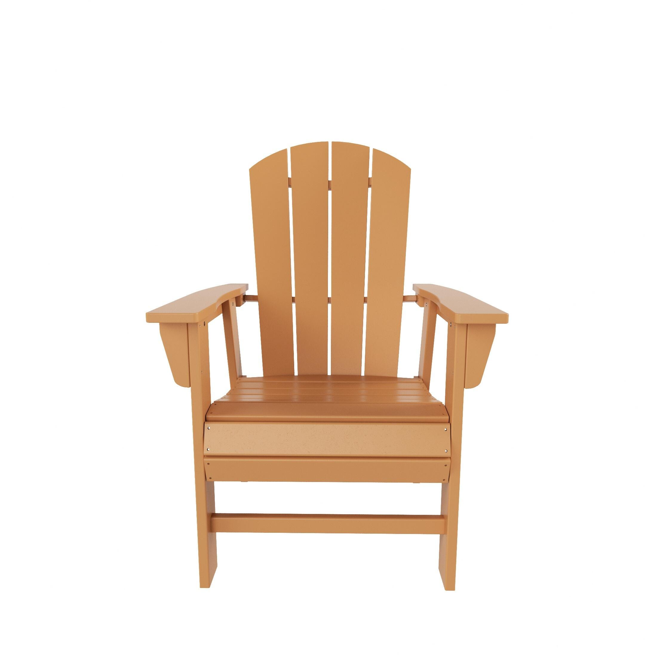 Laguna Outdoor Adirondack Dining Table and 6 Chairs, Teak, large