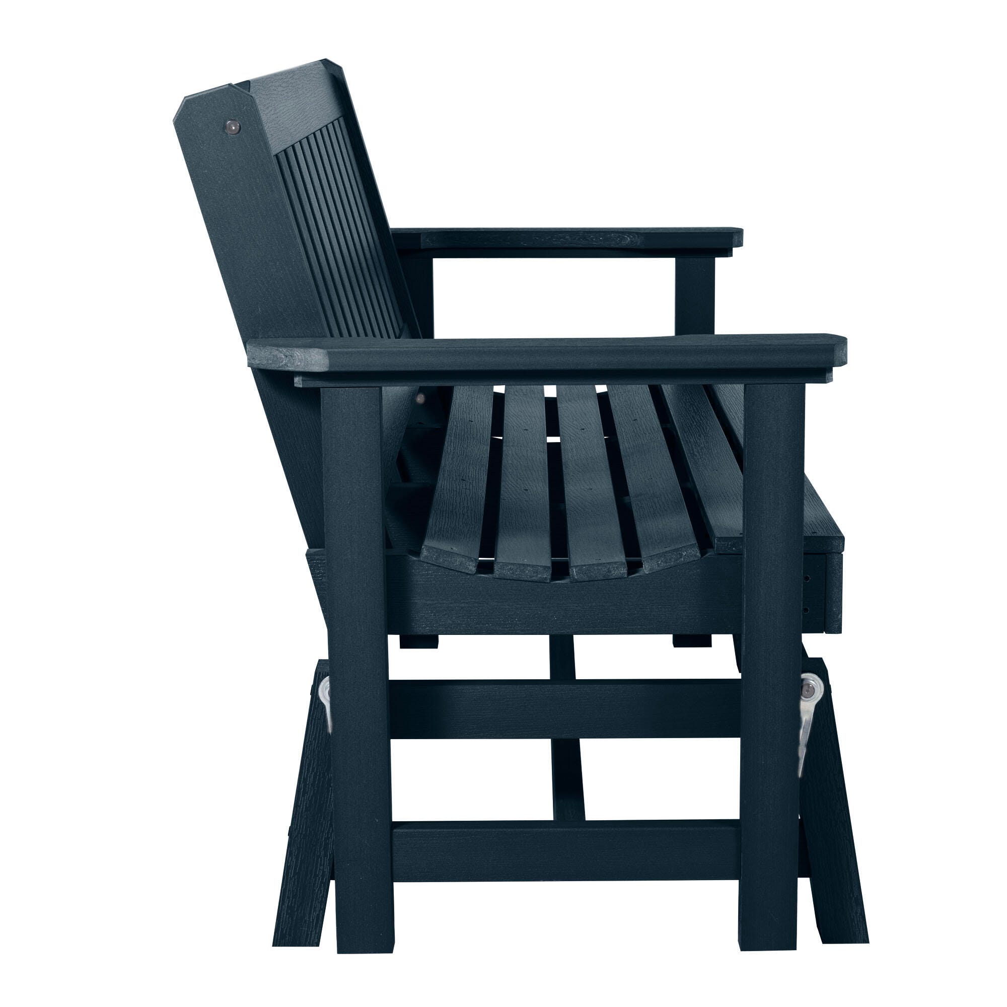 Highwood Lehigh Outdoor Gliding Bench, Federal Blue, large