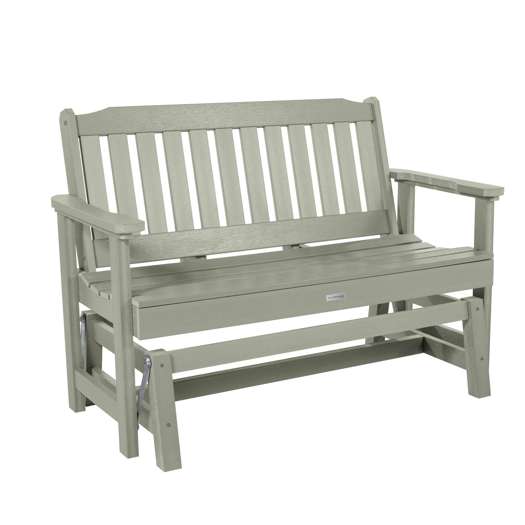 Highwood Lehigh Outdoor Gliding Bench, Eucalyptus, large