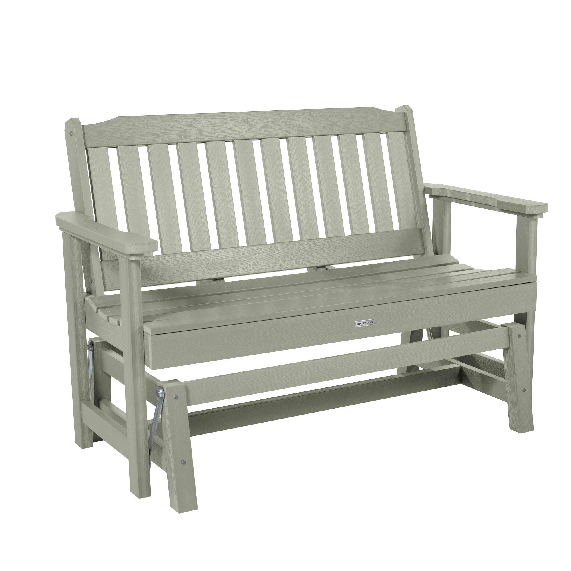 Highwood Lehigh Outdoor Gliding Bench, Eucalyptus, large