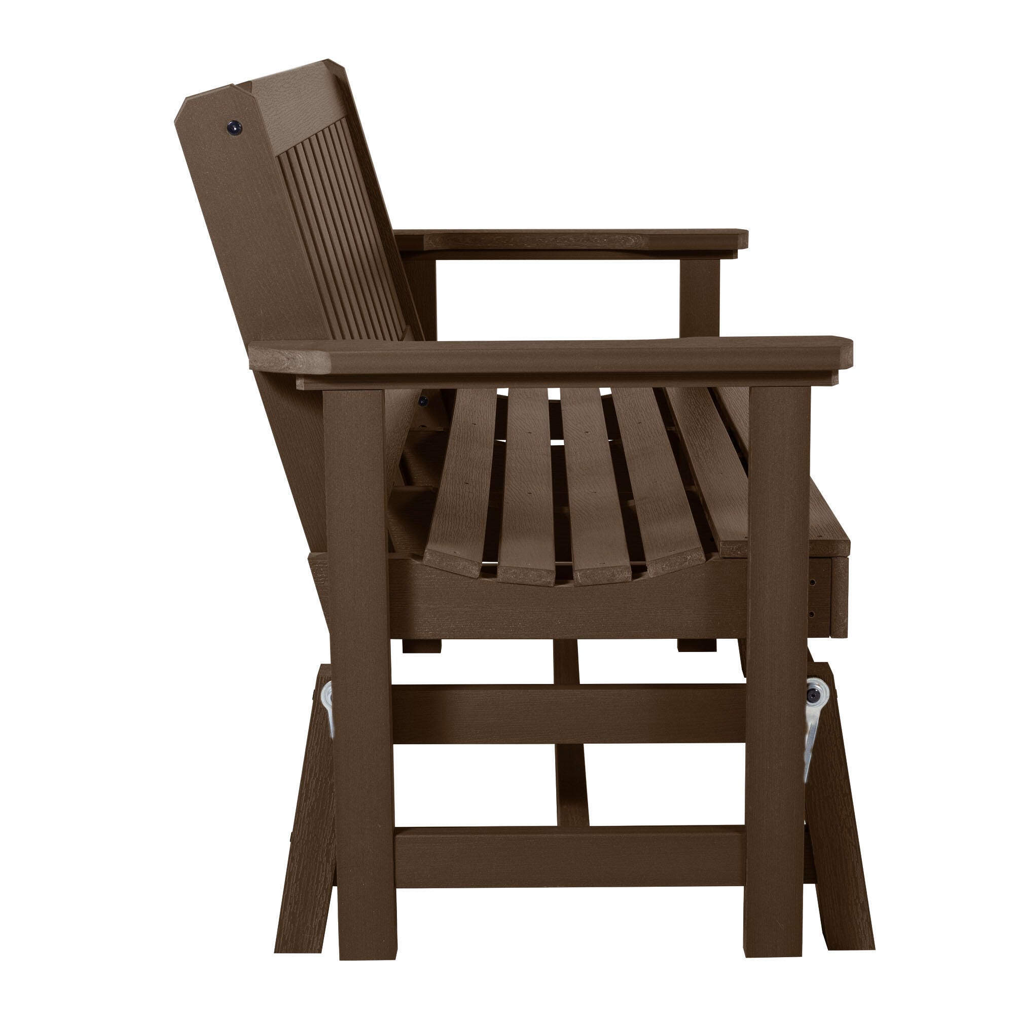 Highwood Lehigh Outdoor Gliding Bench, Weathered Acorn, large