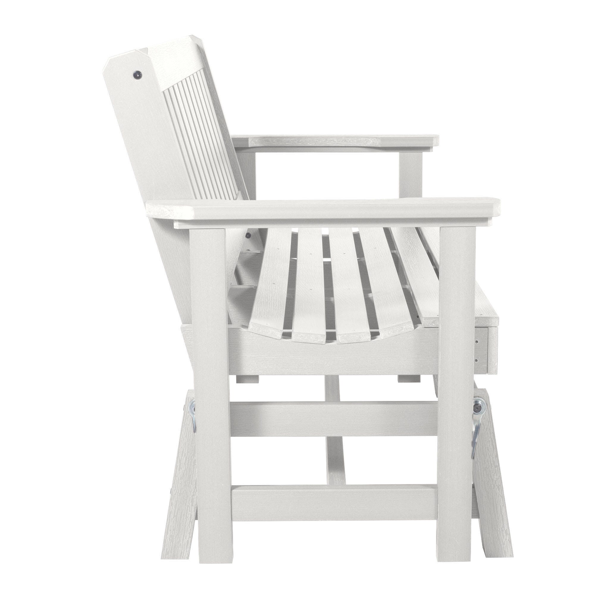 Highwood Lehigh Outdoor Gliding Bench, White, large