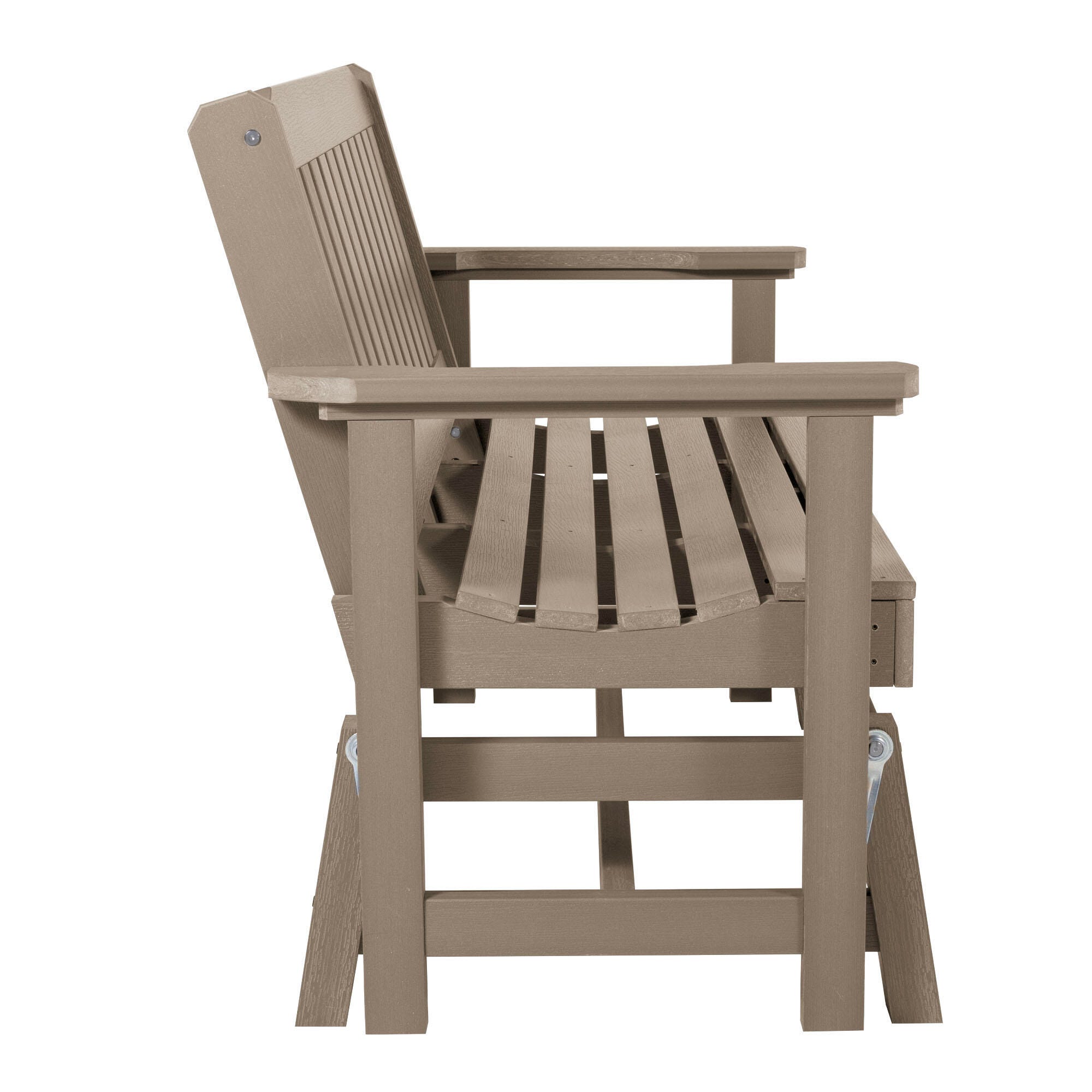 Highwood Lehigh Outdoor Gliding Bench, Woodland Brown, large