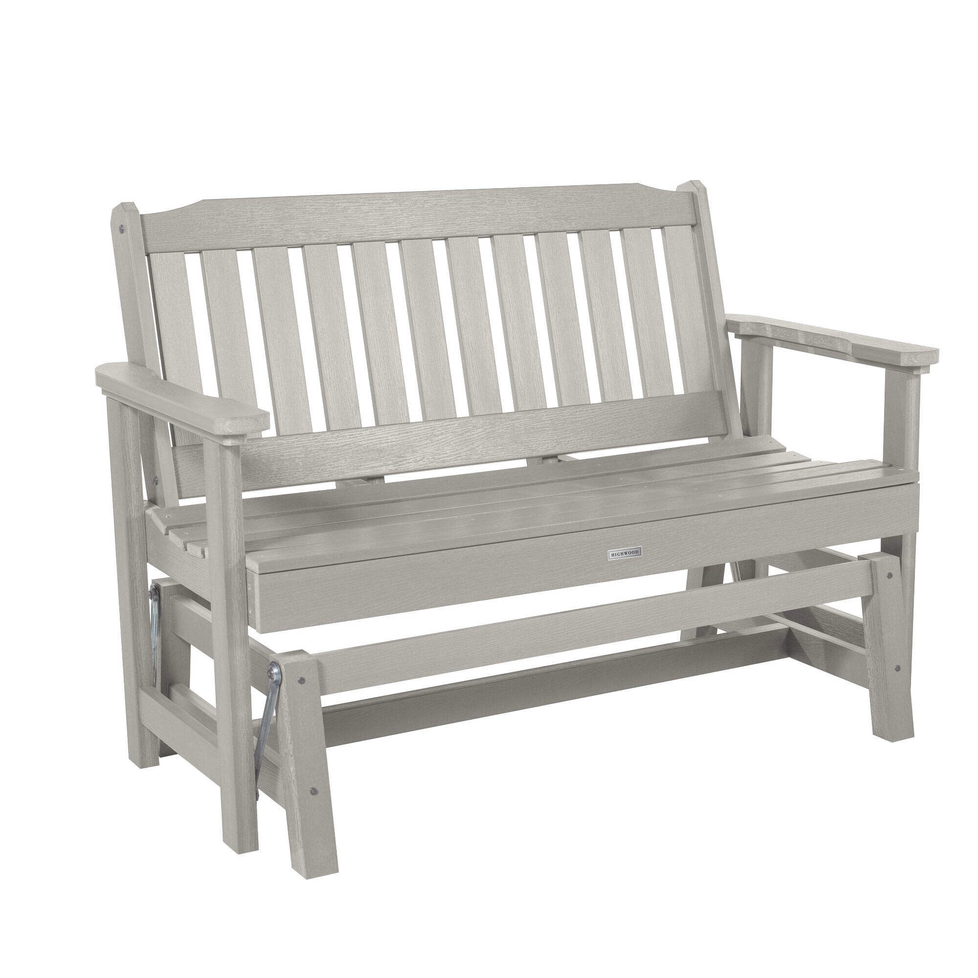 Highwood Lehigh Outdoor Gliding Bench, Harbor Gray, large