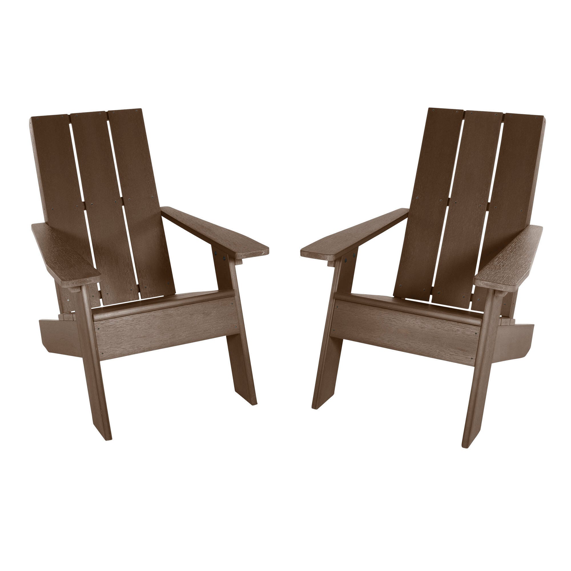 Highwood Italica Outdoor Adirondack Chair (Set of 2), Weathered Acorn, large
