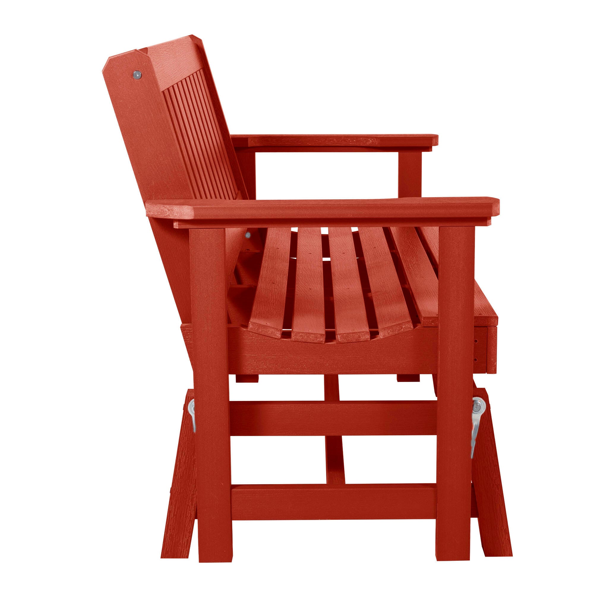 Highwood Lehigh Outdoor Gliding Bench, Rustic Red, large