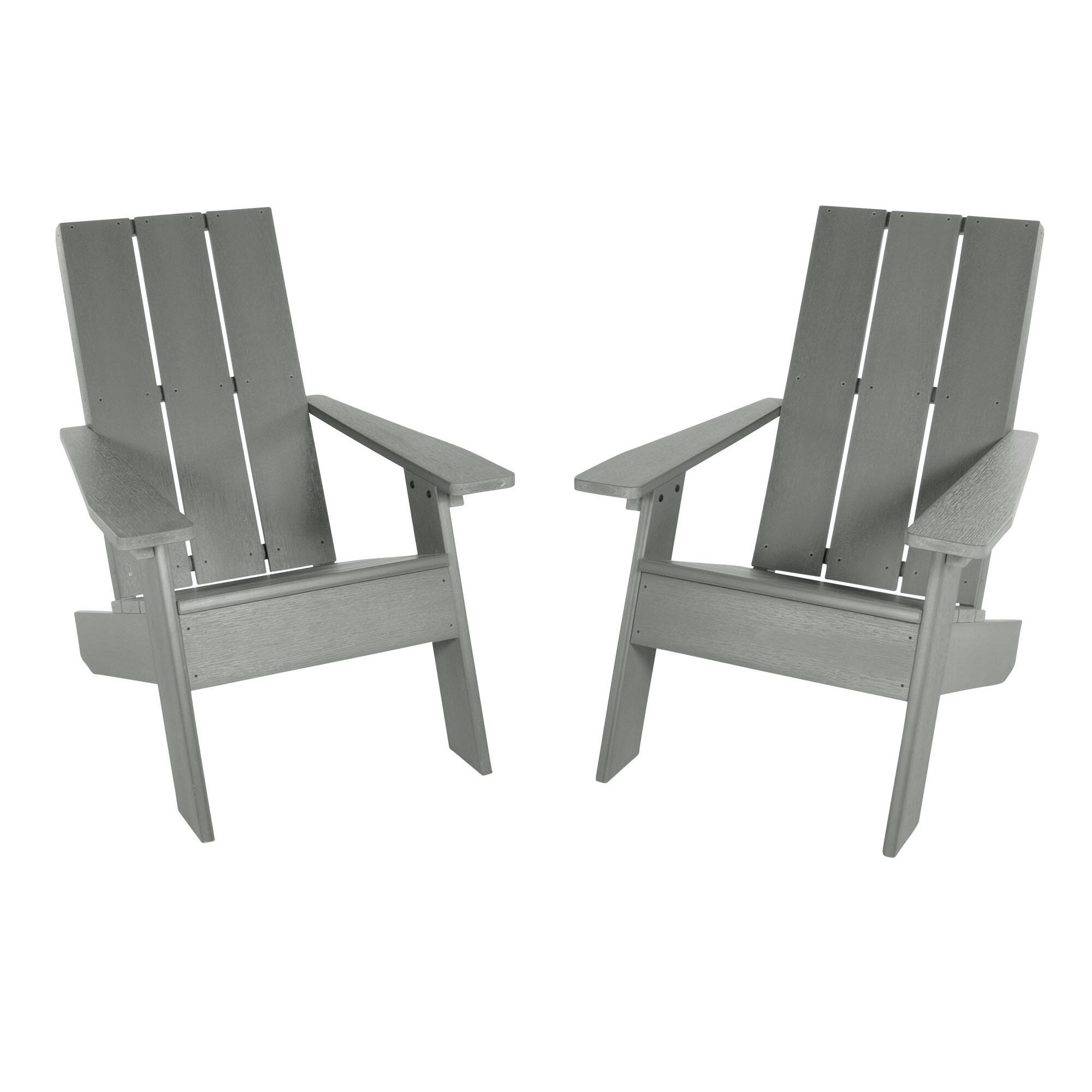 Highwood Italica Outdoor Adirondack Chair (Set of 2), Coastal Teak, large