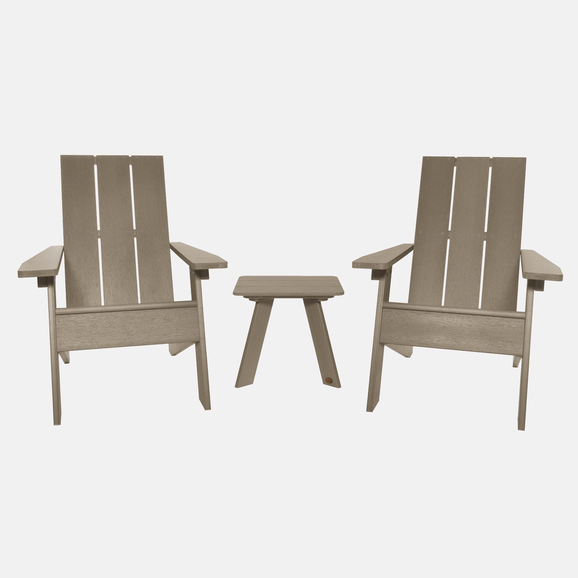 Highwood Italica Outdoor Side Table and Adirondack Chair (Set of 2), Woodland Brown, large