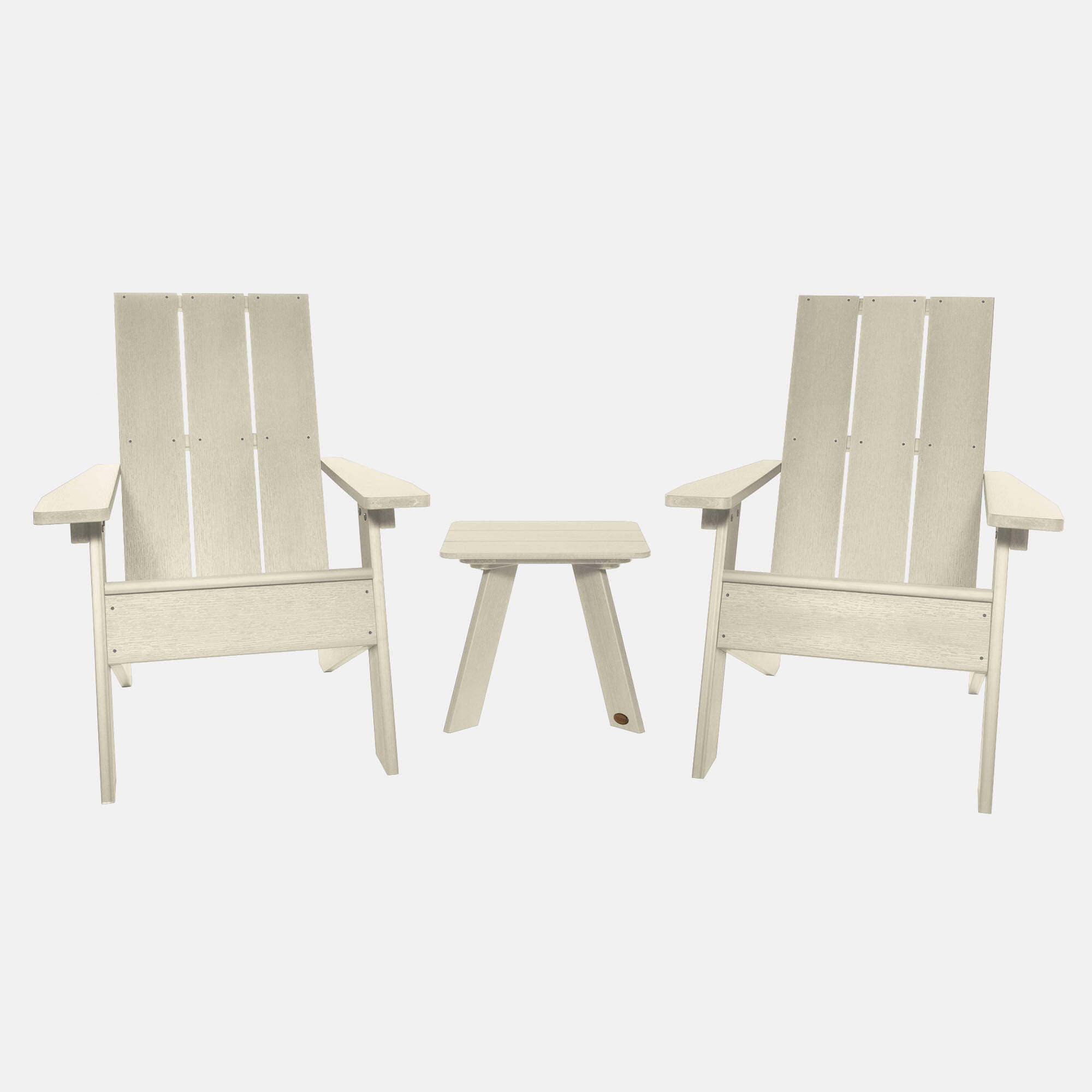 Highwood Italica Outdoor Side Table and Adirondack Chair (Set of 2), Whitewash, large