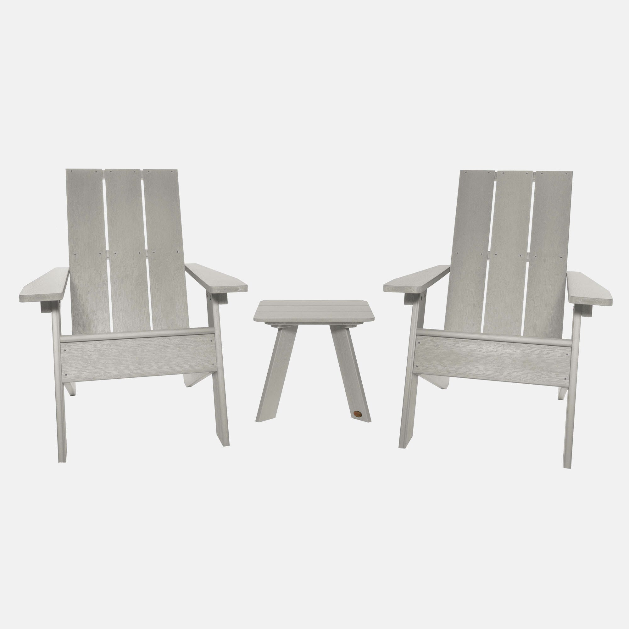 Highwood Italica Outdoor Side Table and Adirondack Chair (Set of 2), Harbor Gray, large