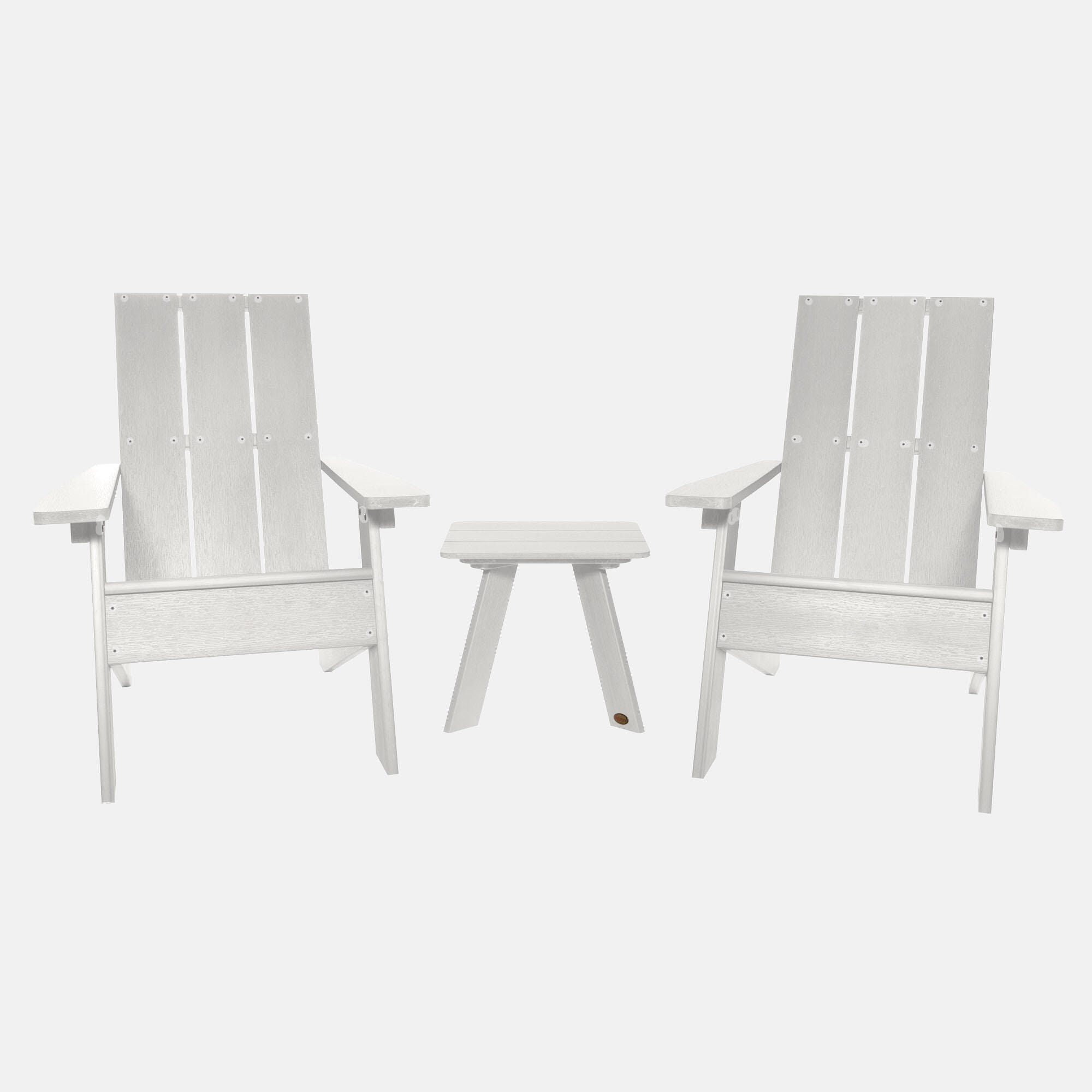 Highwood Italica Outdoor Side Table and Adirondack Chair (Set of 2), White, large