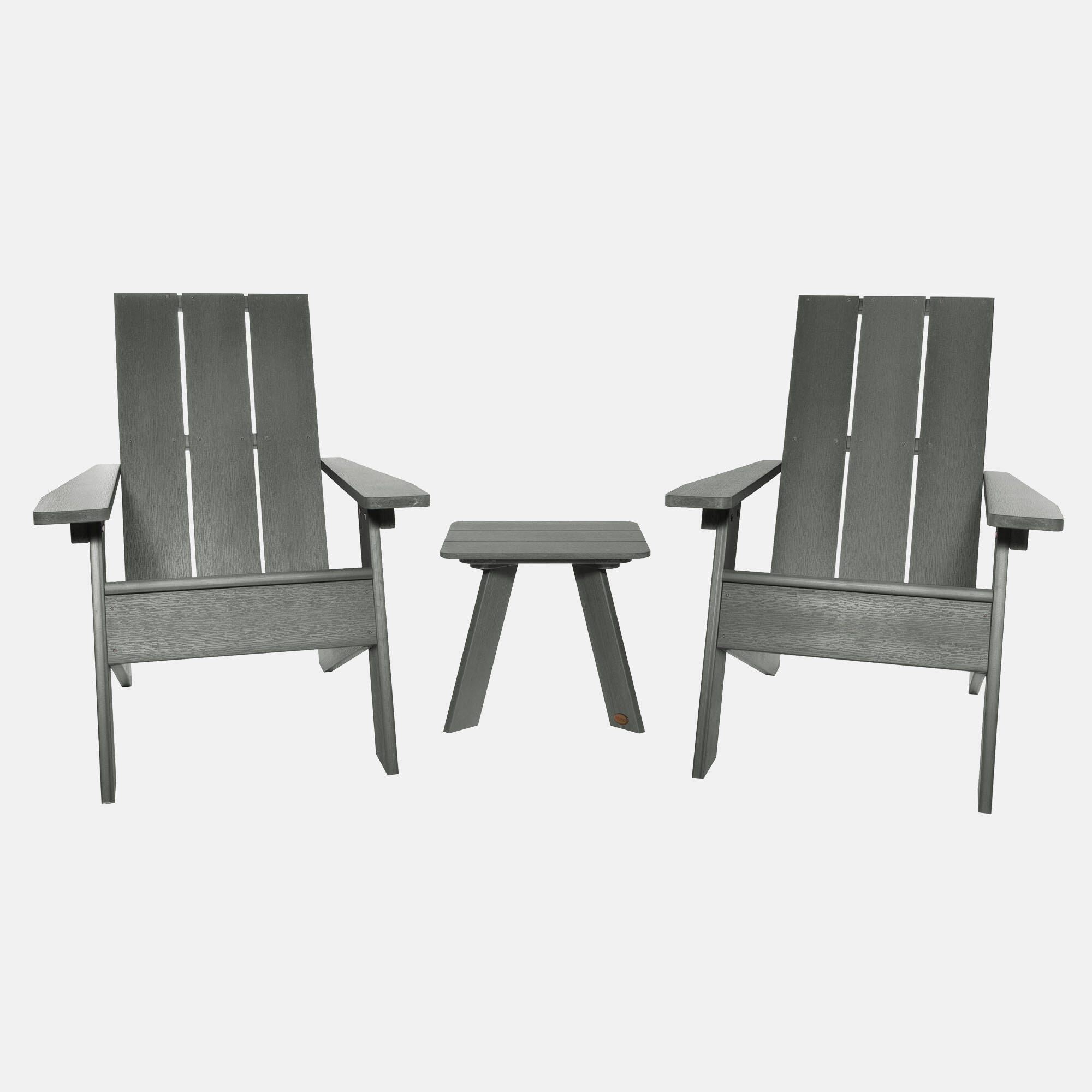 Highwood Italica Outdoor Side Table and Adirondack Chair (Set of 2), Coastal Teak