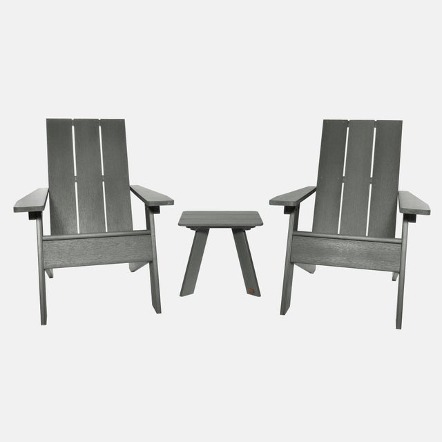 Highwood Italica Outdoor Side Table and Adirondack Chair (Set of 2), Coastal Teak