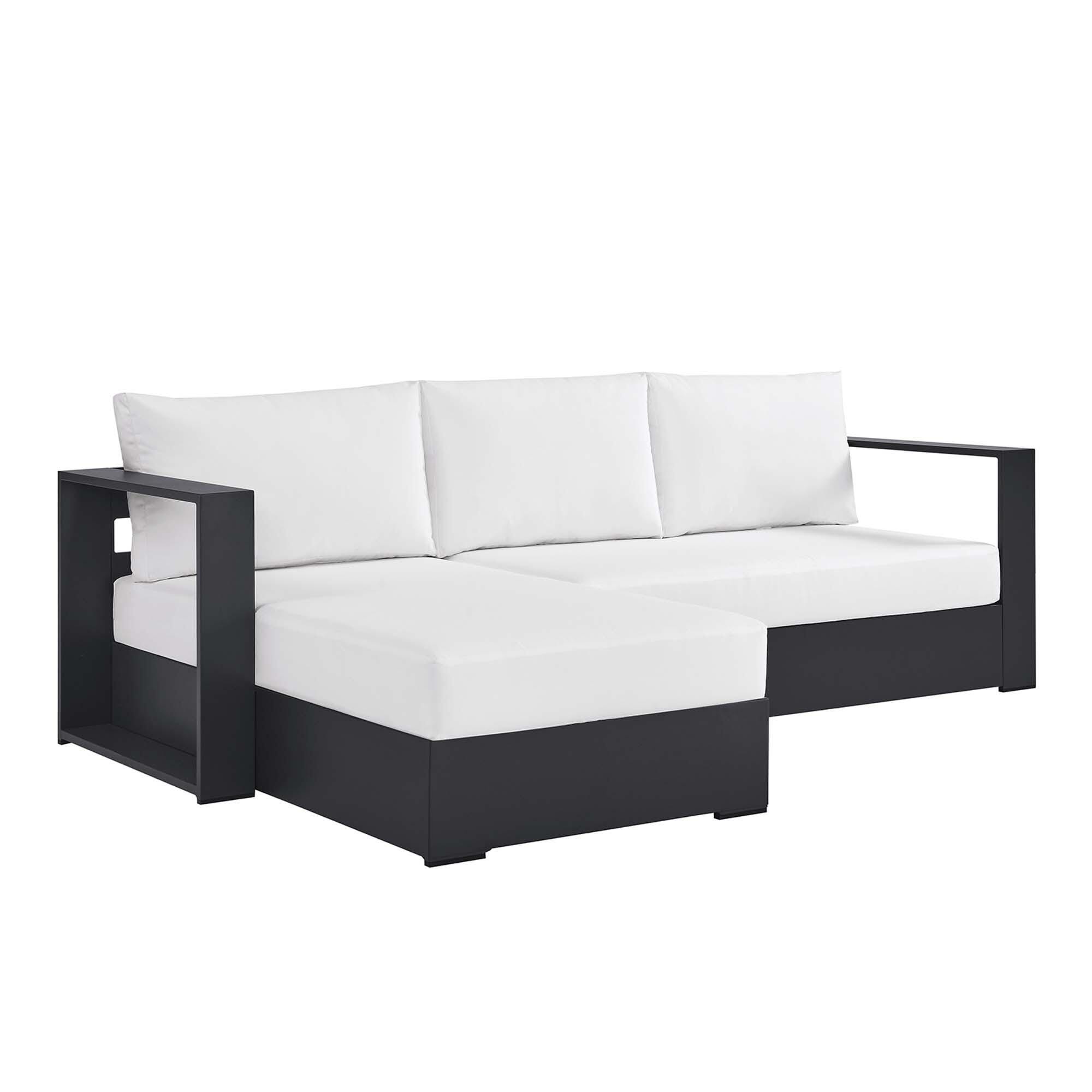 Modway Tahoe 2-Piece Outdoor Left-Facing Sectional, Gray/White, large