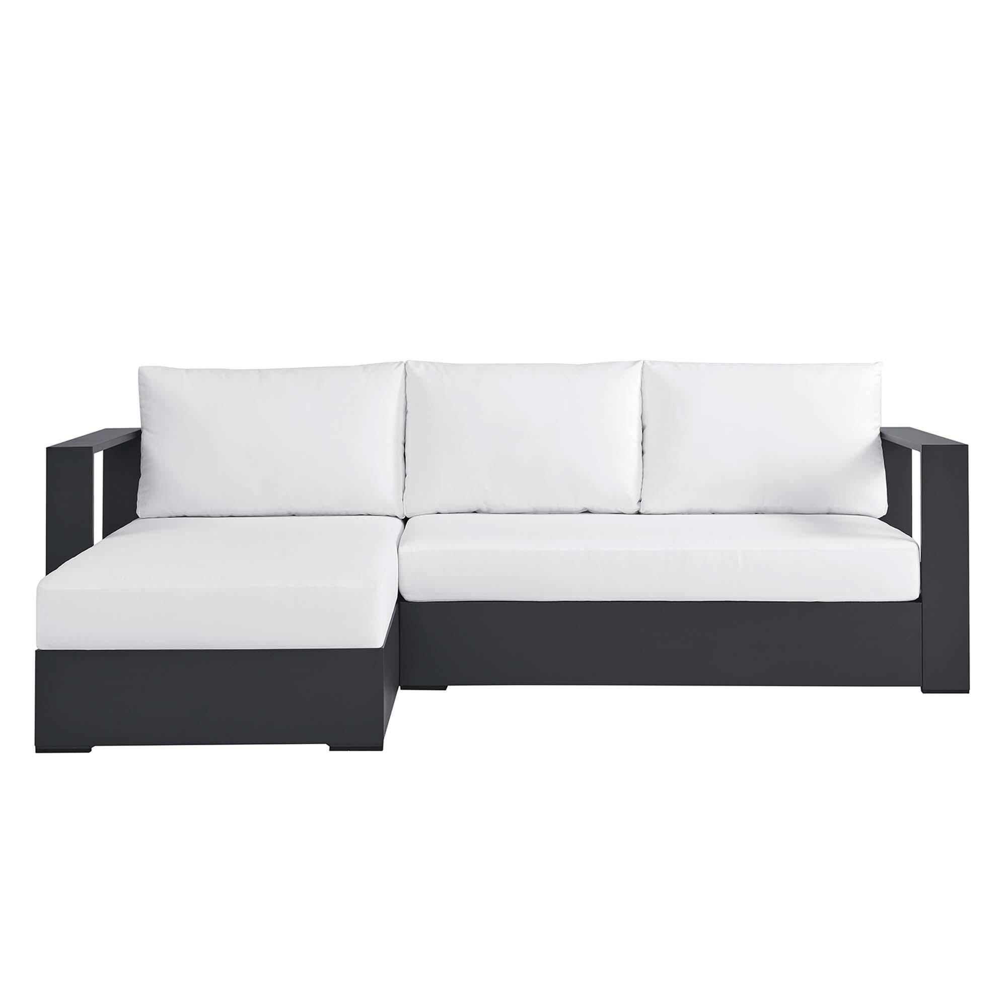 Modway Tahoe 2-Piece Outdoor Left-Facing Sectional, Gray/White, large