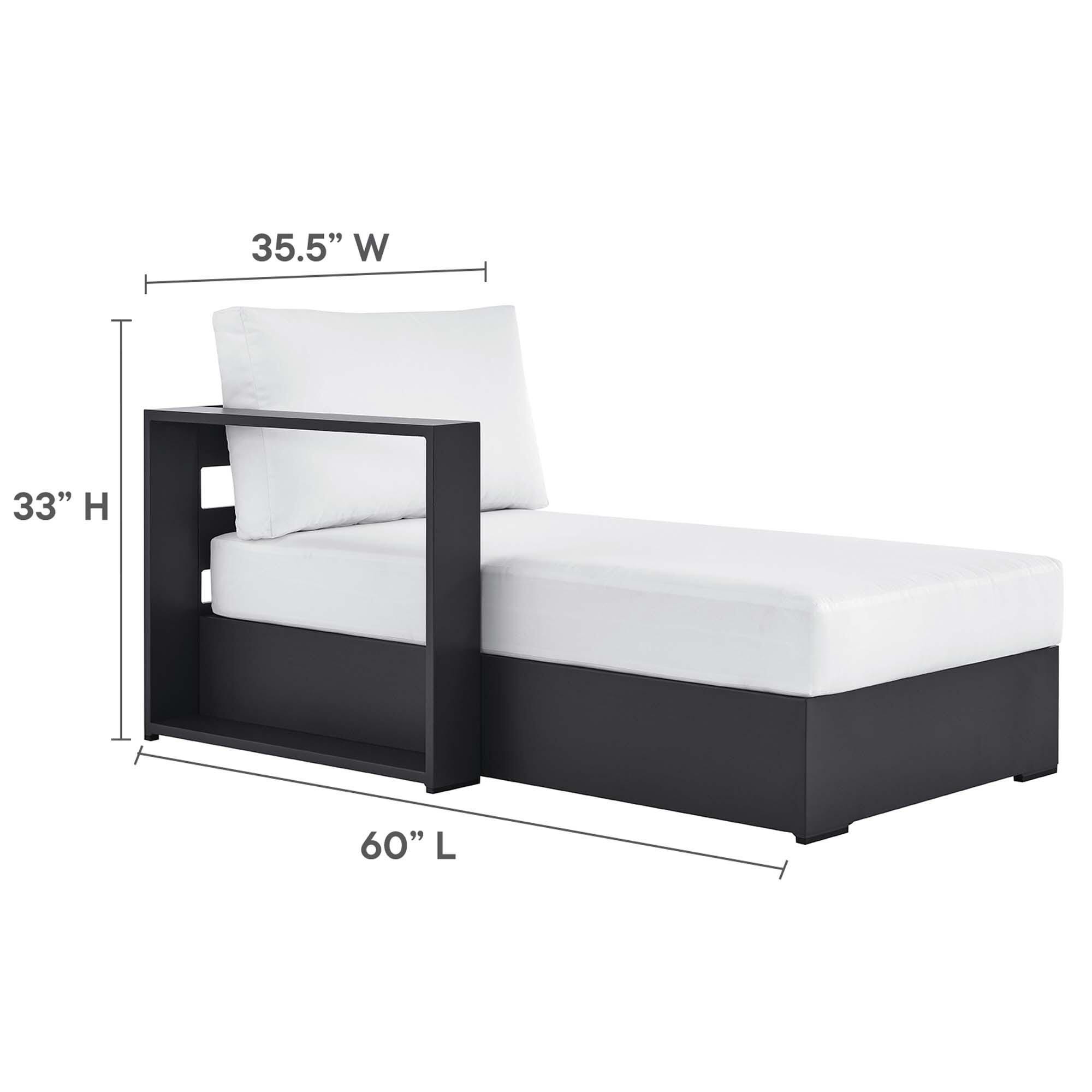 Modway Tahoe 2-Piece Outdoor Left-Facing Sectional, Gray/White, large
