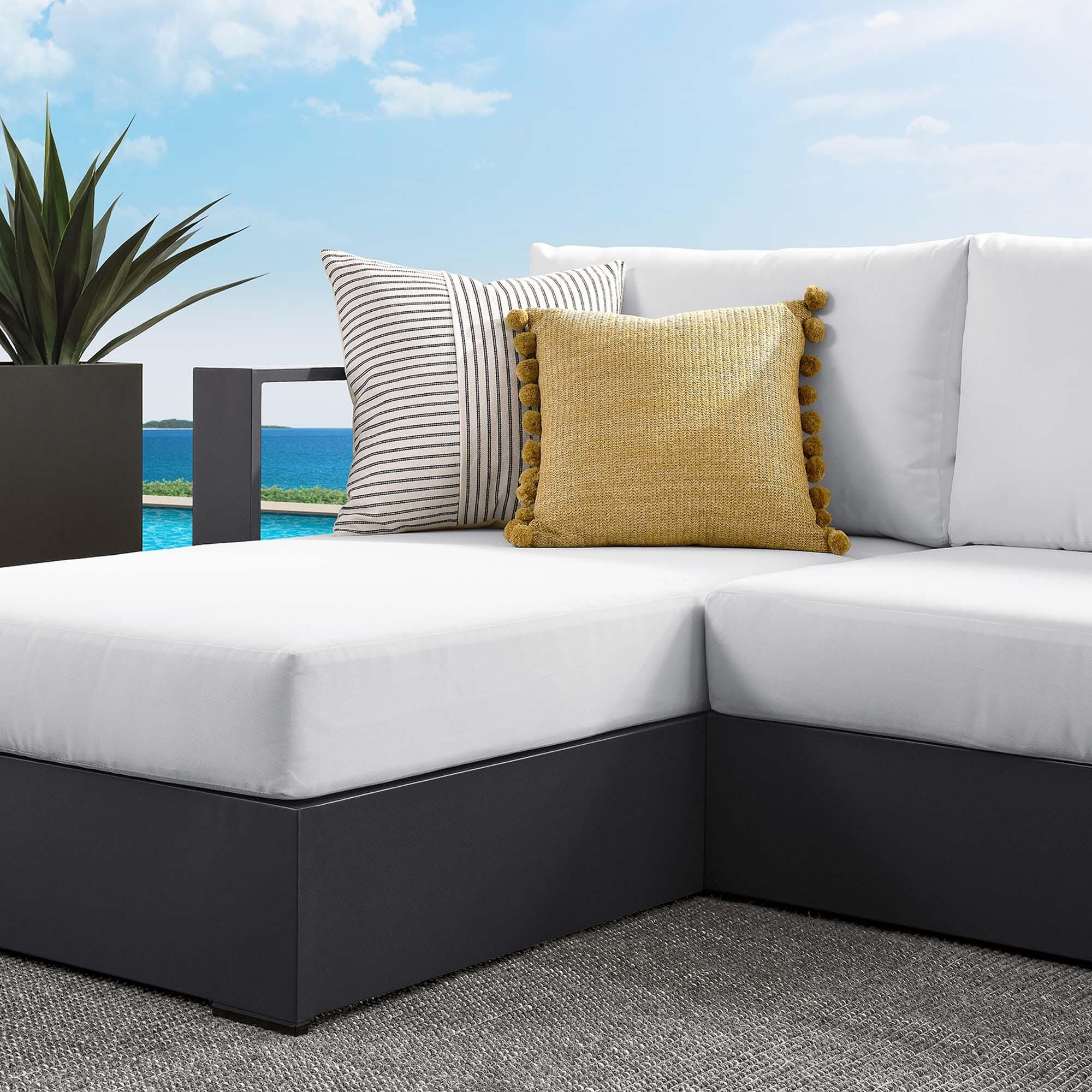 Modway Tahoe 2-Piece Outdoor Left-Facing Sectional, Gray/White, large