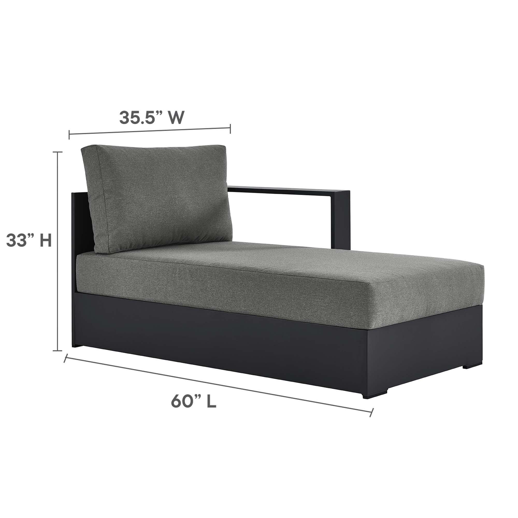 Modway Tahoe 2-Piece Outdoor Right-Facing Sectional, Gray/Charcoal, large