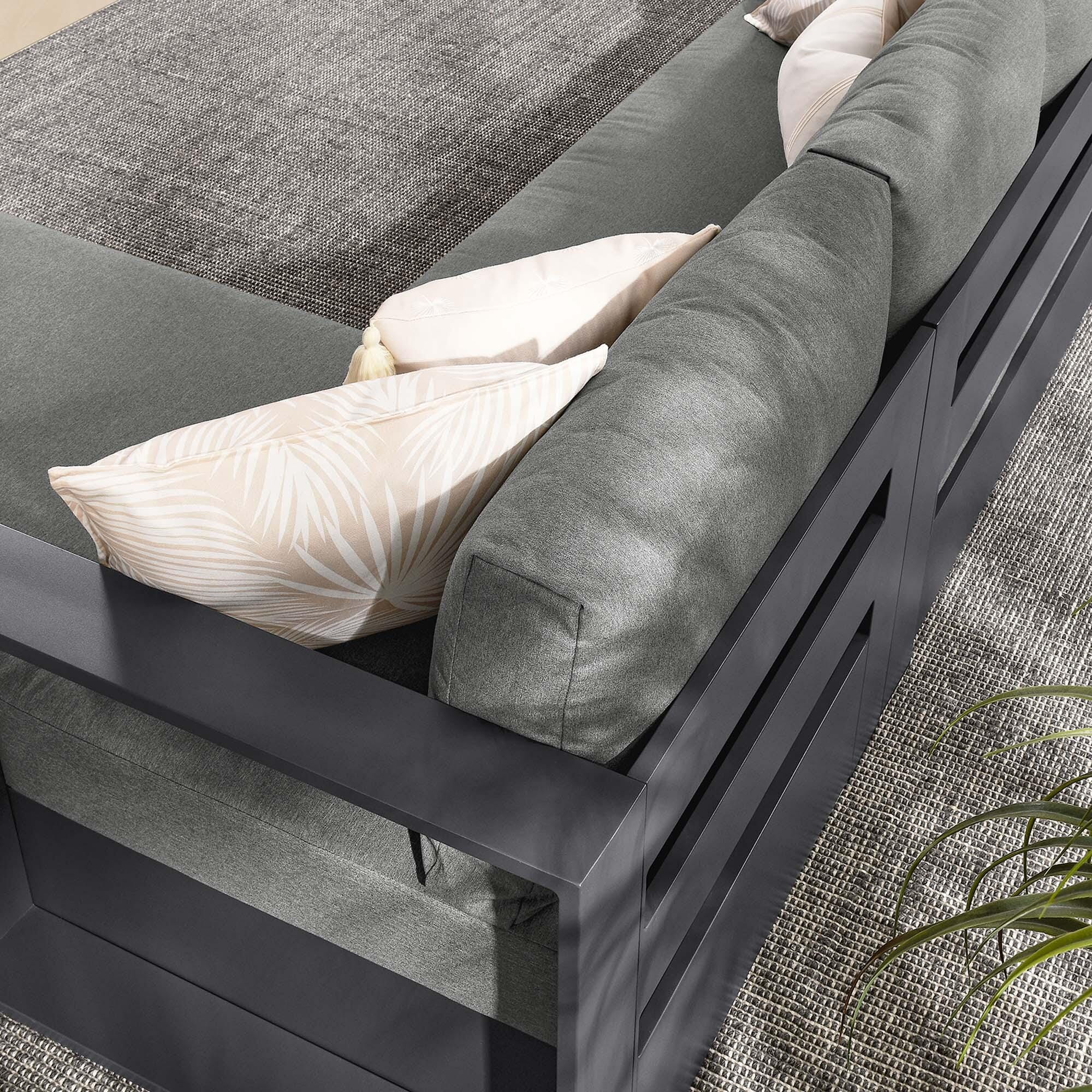 Modway Tahoe 2-Piece Outdoor Right-Facing Sectional, Gray/Charcoal, large