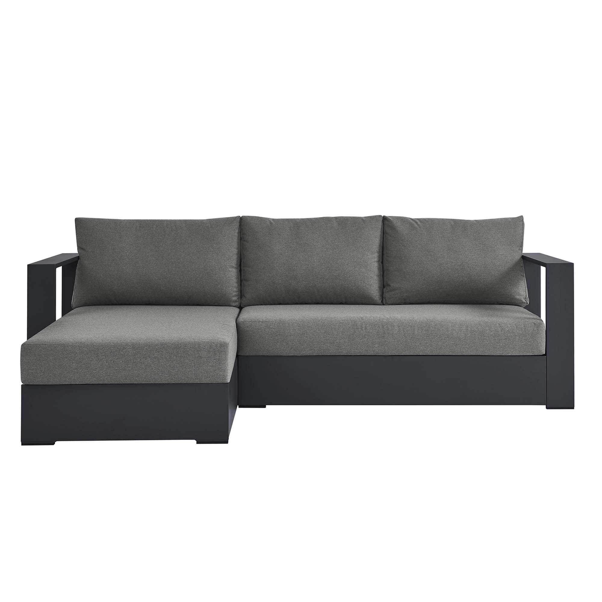 Modway Tahoe 2-Piece Outdoor Left-Facing Sectional, Gray/Charcoal, large