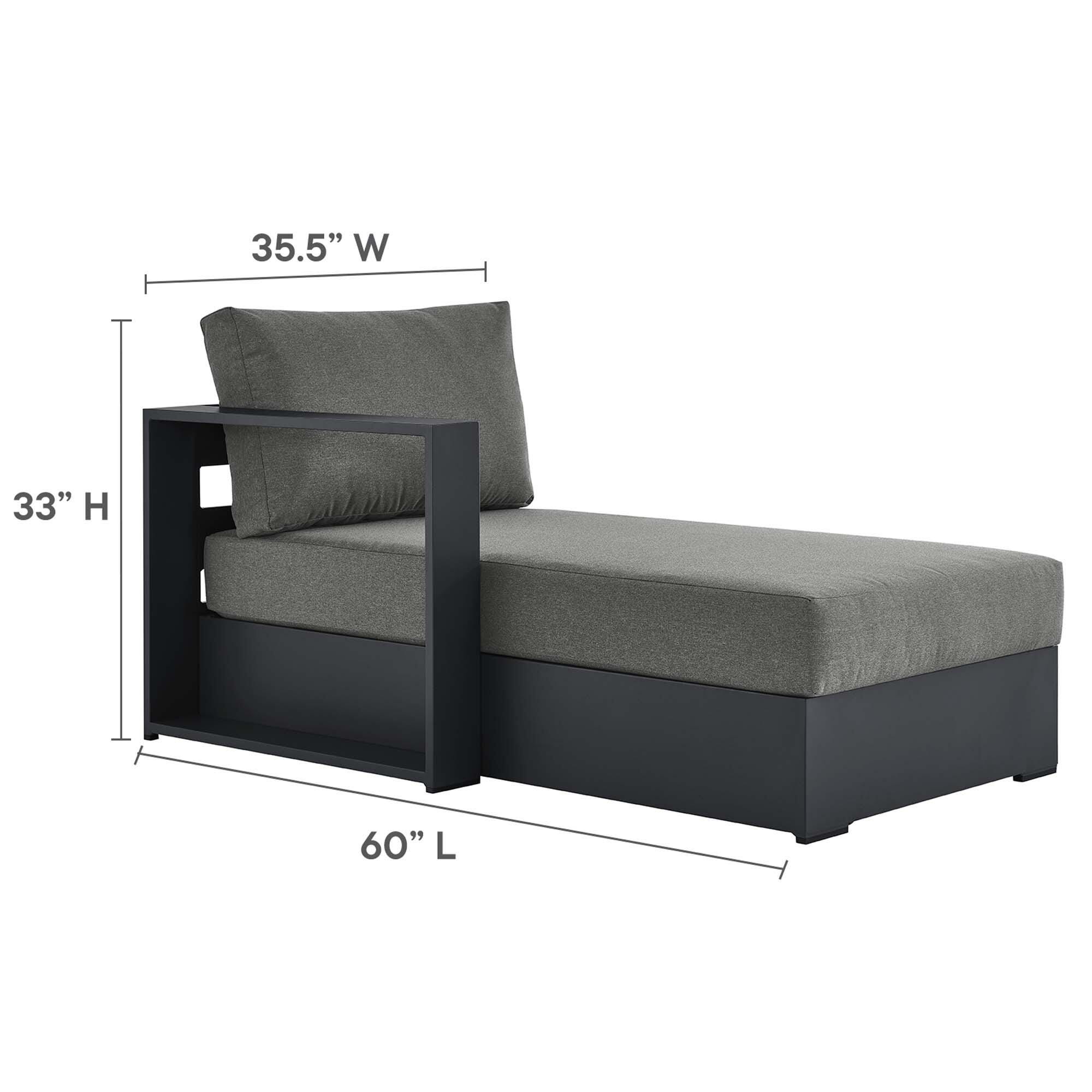 Modway Tahoe 2-Piece Outdoor Left-Facing Sectional, Gray/Charcoal, large