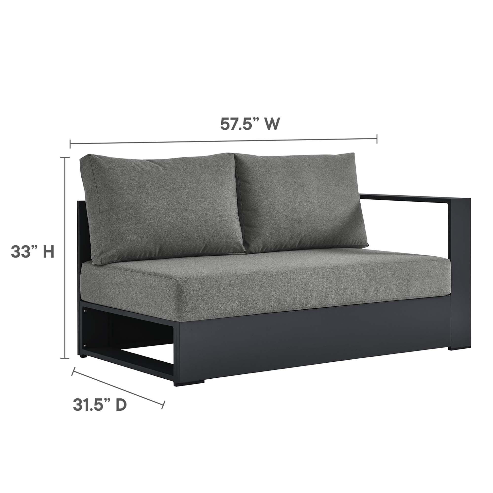 Modway Tahoe 2-Piece Outdoor Left-Facing Sectional, Gray/Charcoal, large