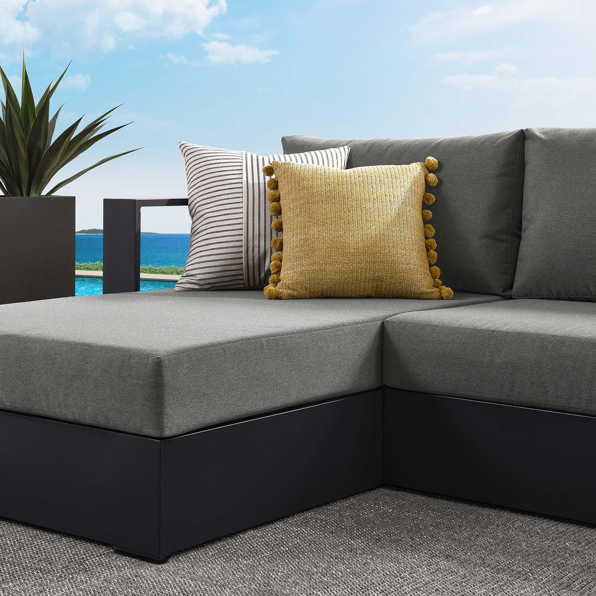 Modway Tahoe 2-Piece Outdoor Left-Facing Sectional, Gray/Charcoal, large