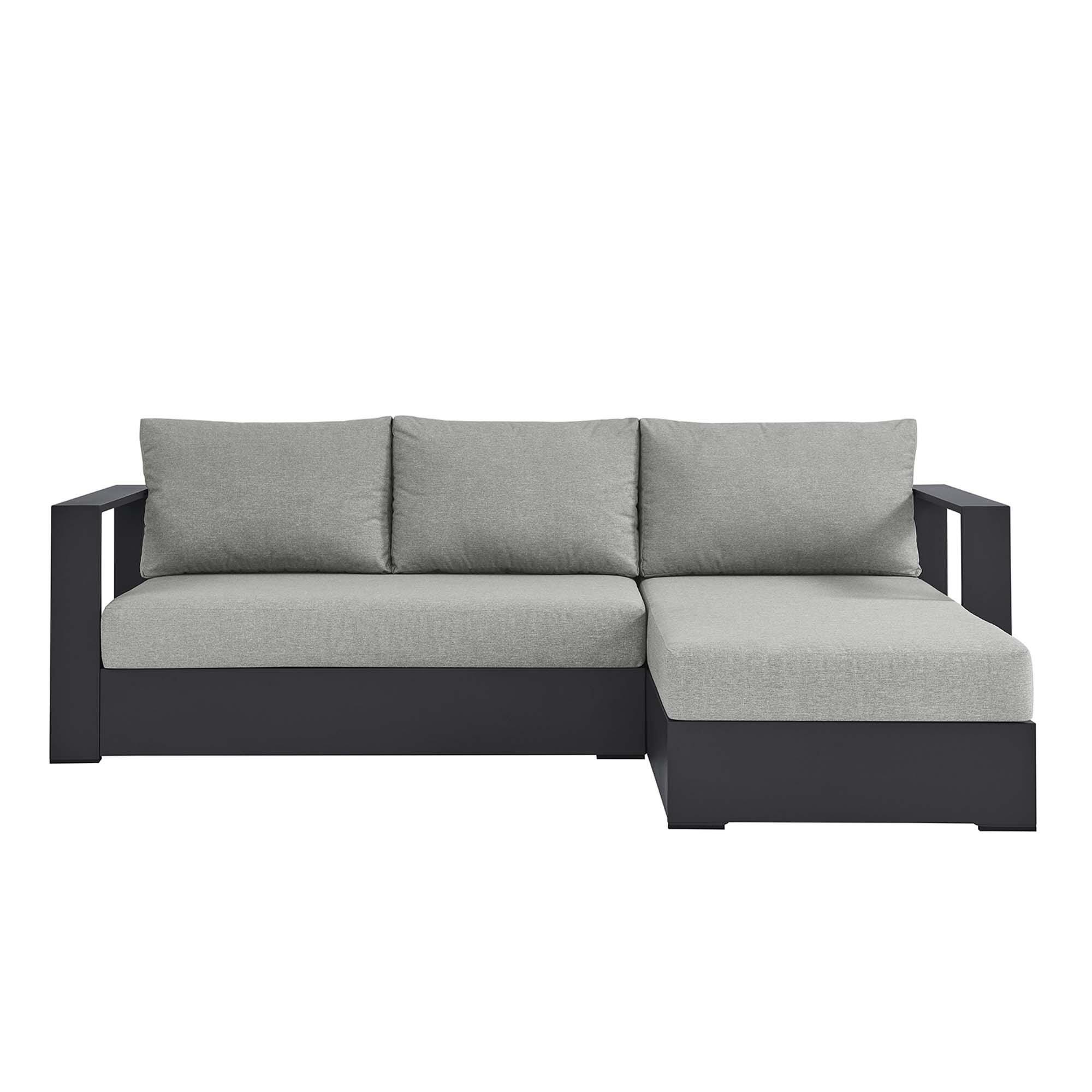 Modway Tahoe 2-Piece Outdoor Right-Facing Sectional, Gray/Gray, large