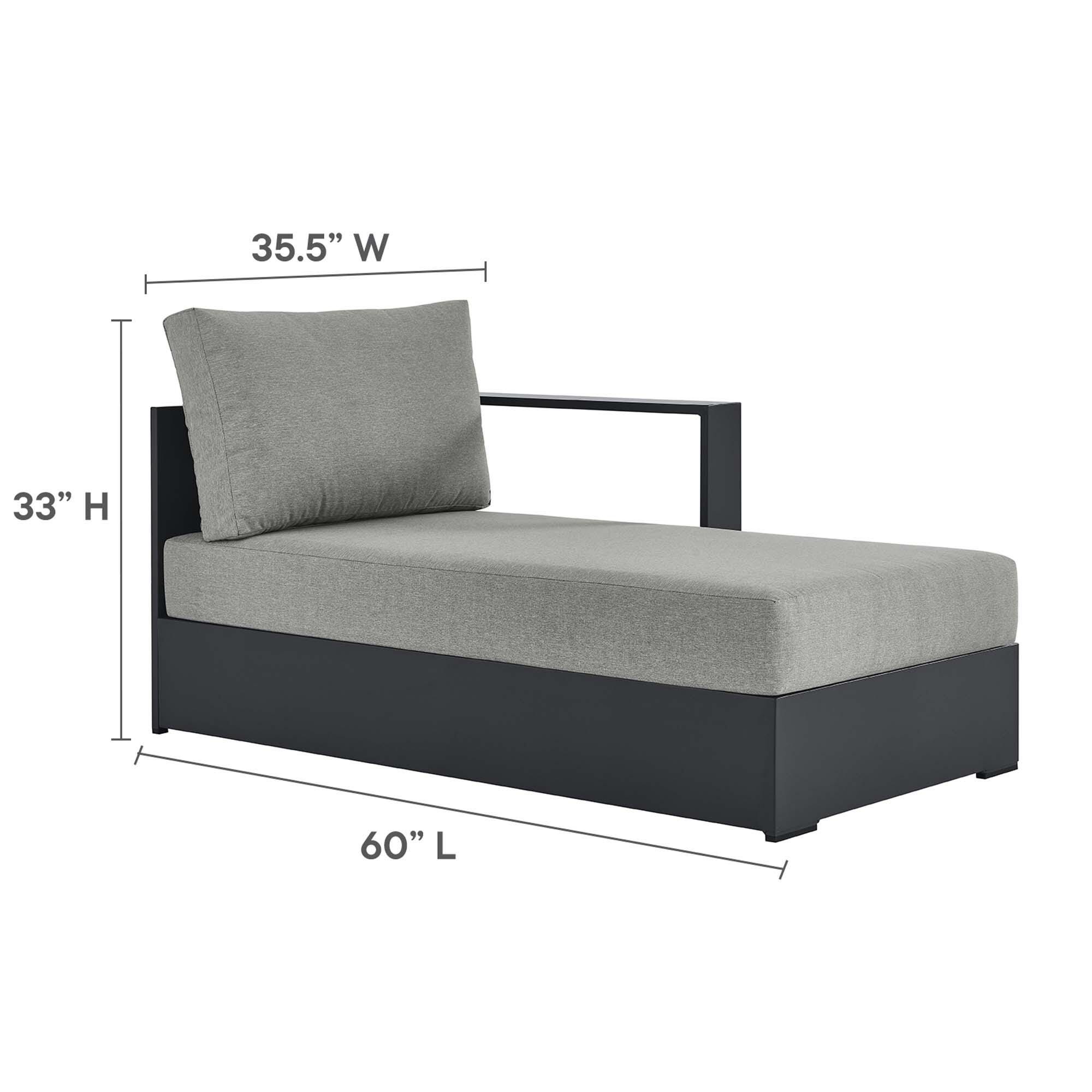 Modway Tahoe 2-Piece Outdoor Right-Facing Sectional, Gray/Gray, large