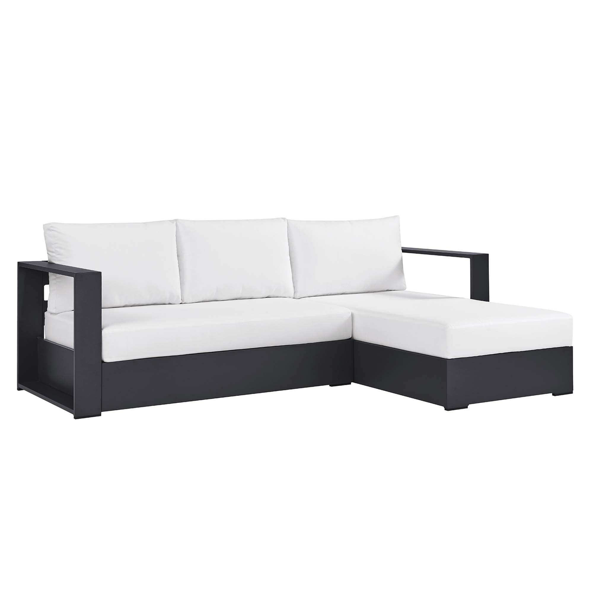 Modway Tahoe 2-Piece Outdoor Right-Facing Sectional, Gray/White, large