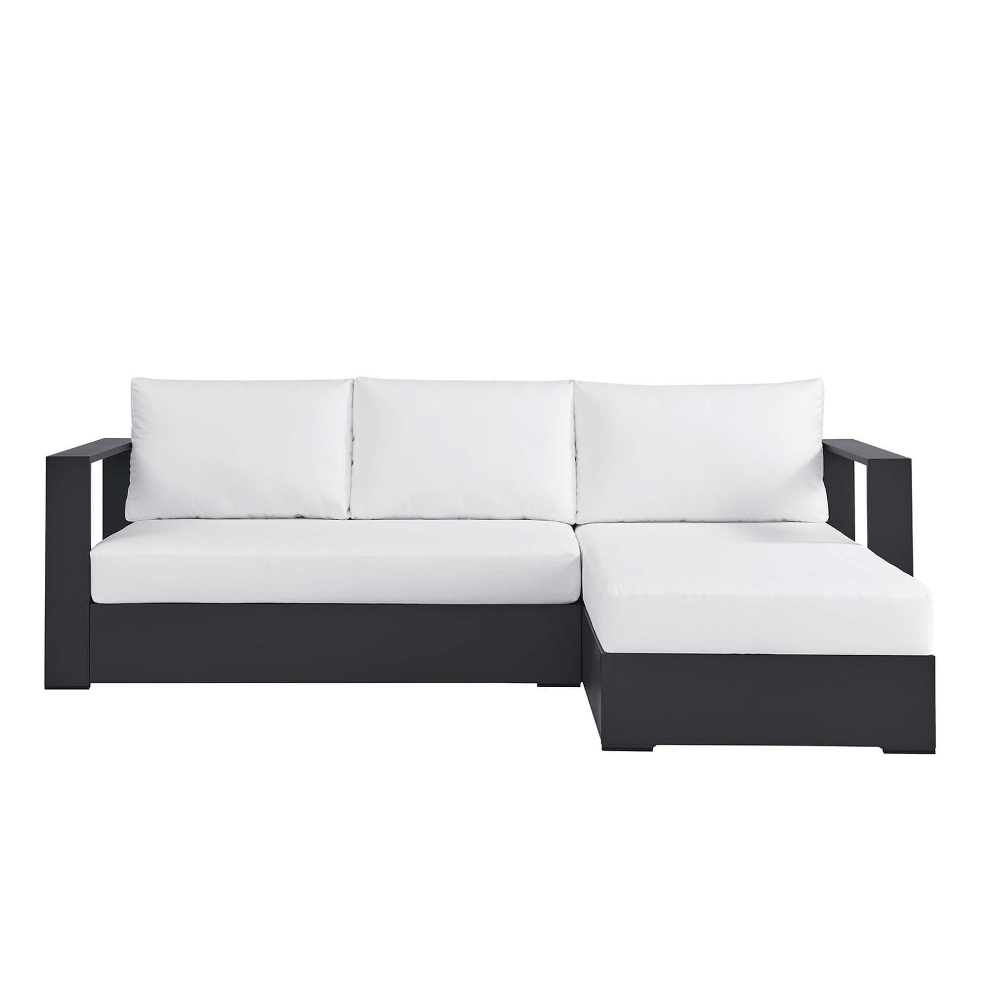 Modway Tahoe 2-Piece Outdoor Right-Facing Sectional, Gray/White, large