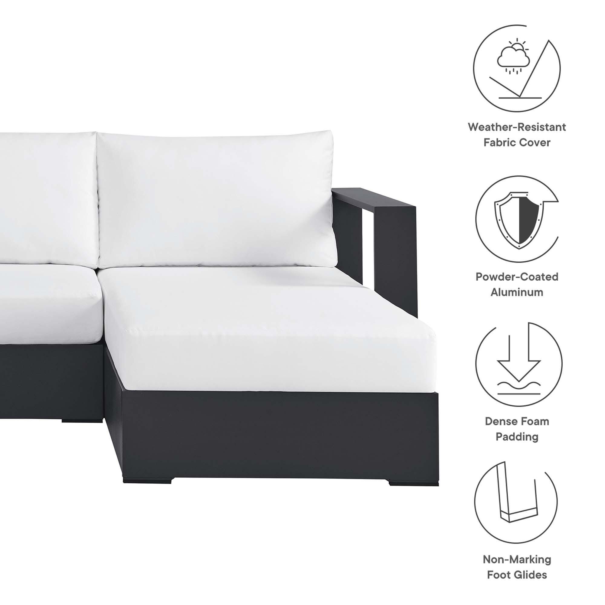 Modway Tahoe 2-Piece Outdoor Right-Facing Sectional, Gray/White, large