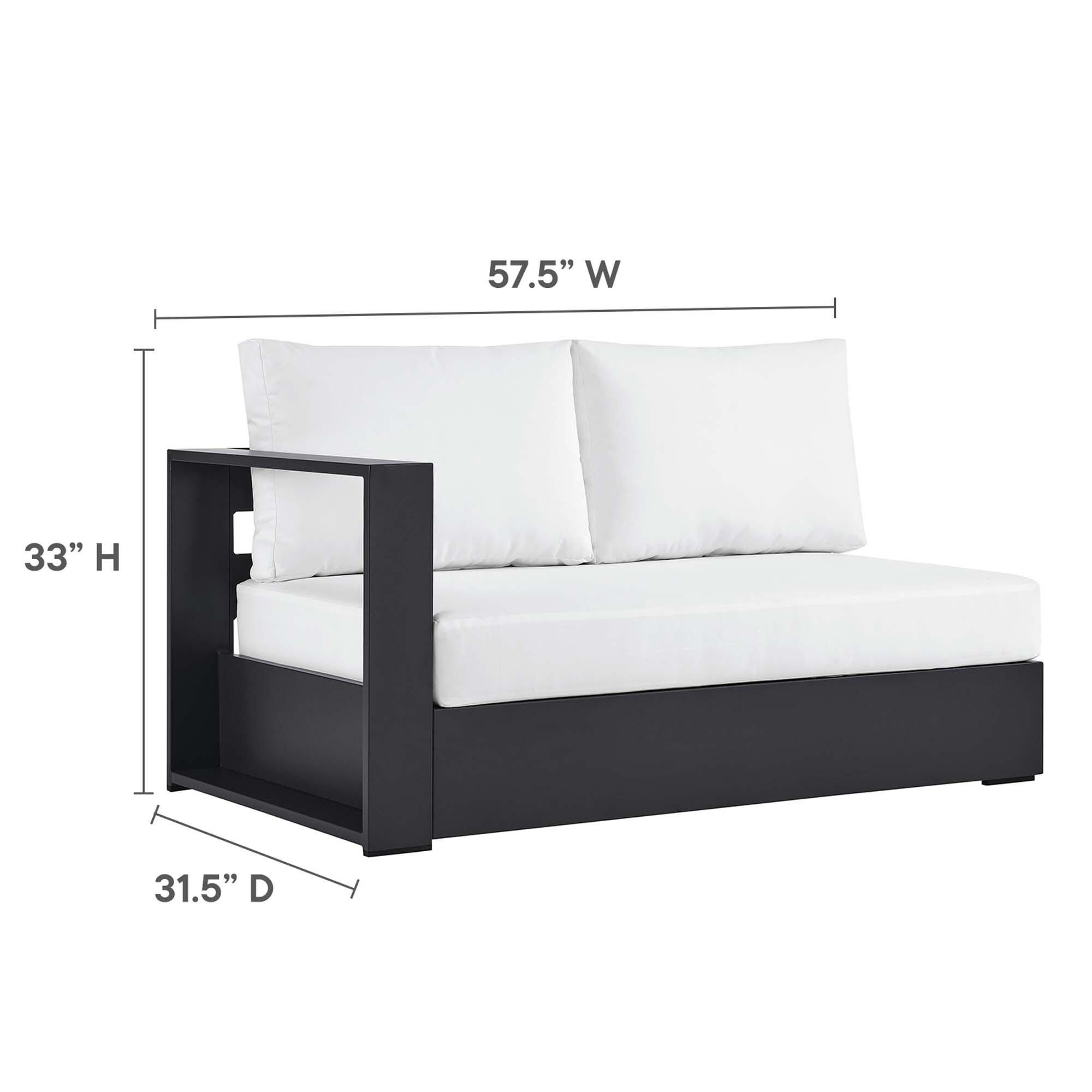 Modway Tahoe 2-Piece Outdoor Right-Facing Sectional, Gray/White, large
