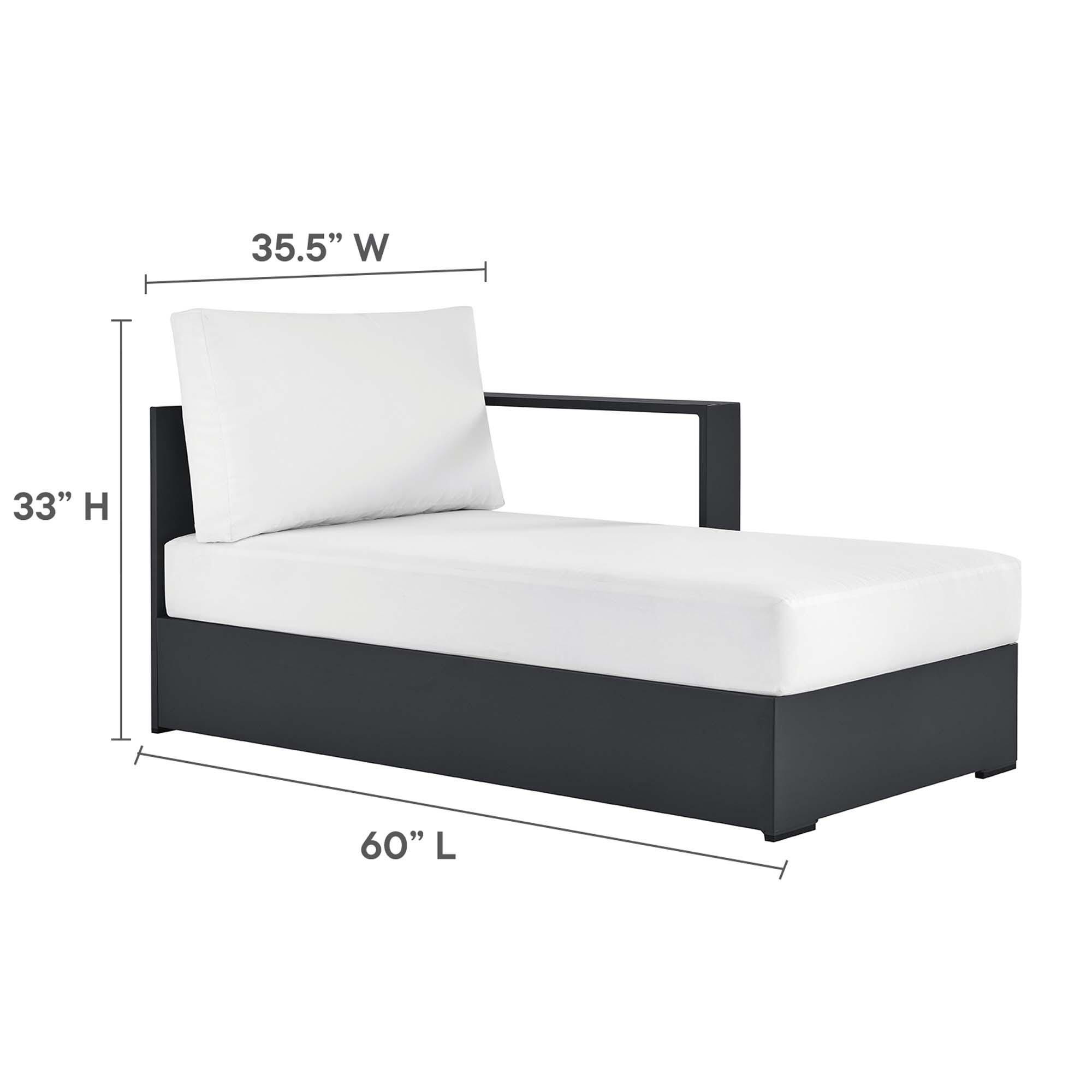 Modway Tahoe 2-Piece Outdoor Right-Facing Sectional, Gray/White, large
