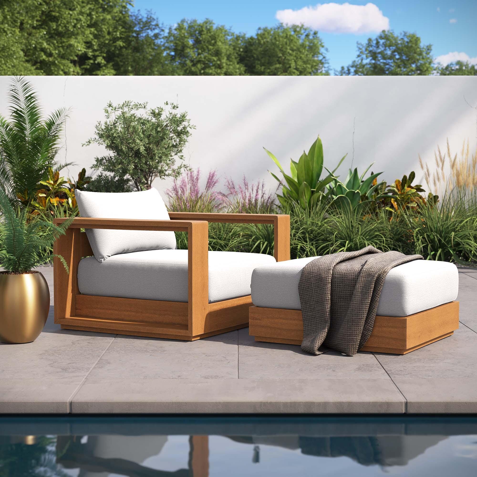 Modway Tahoe Outdoor Armchair and Ottoman Set, , large
